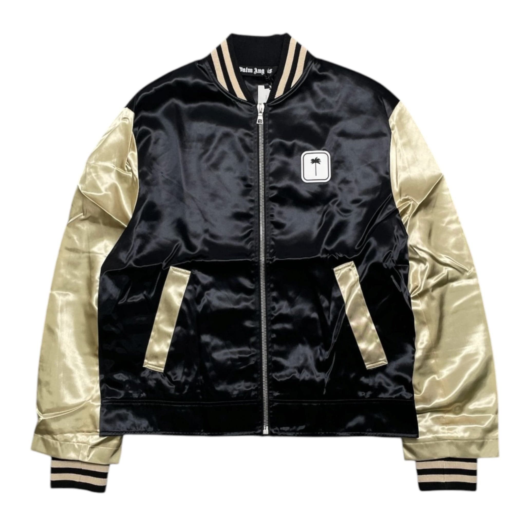 Palm Angels PXP Satin Varsity Black Gold White Size US XL / EU 56 / 4 - 1 Thumbnail