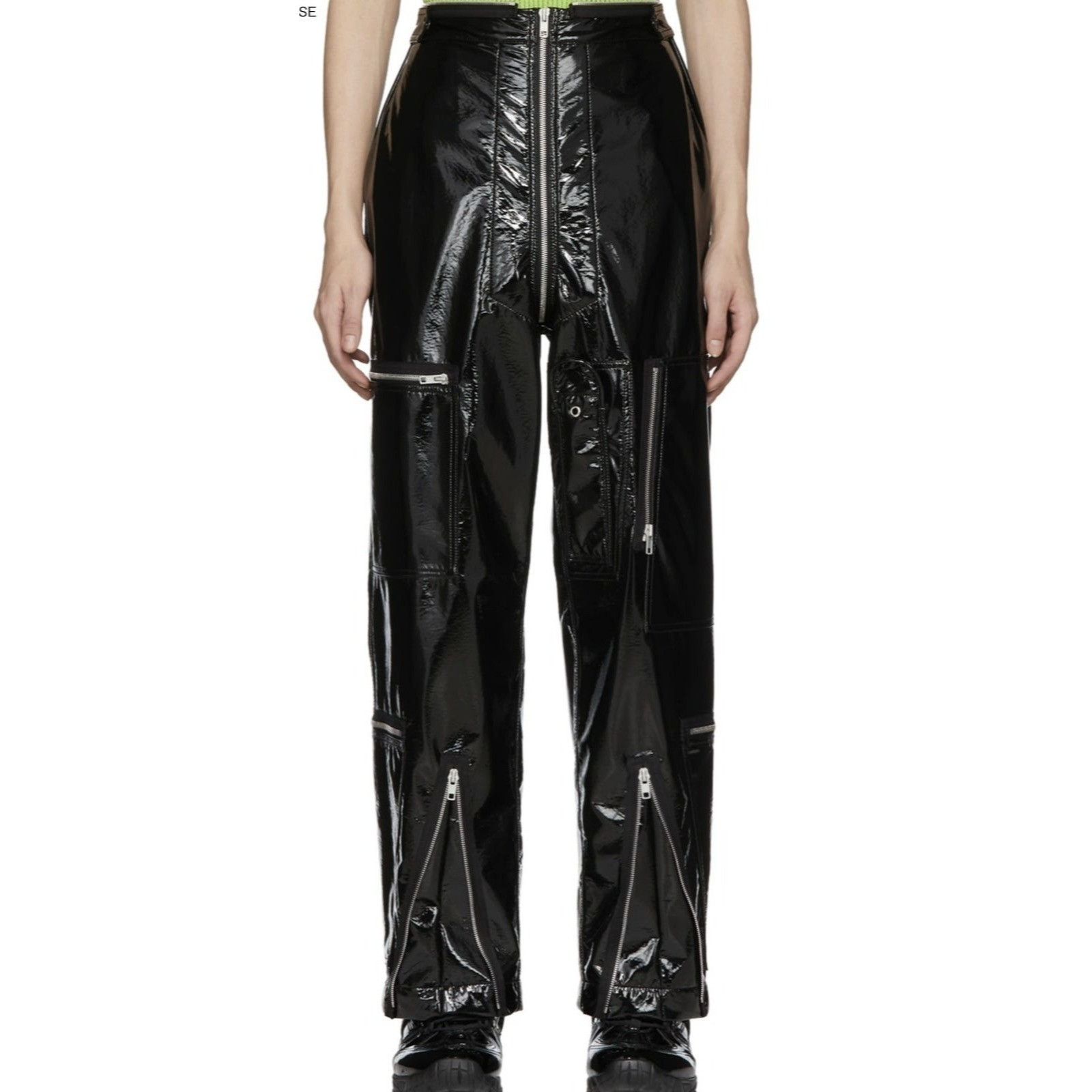 Maison Margiela Maison Margiela Shiny Patent Leather Coated Zip Trouser Size US 32 / EU 48 - 1 Thumbnail