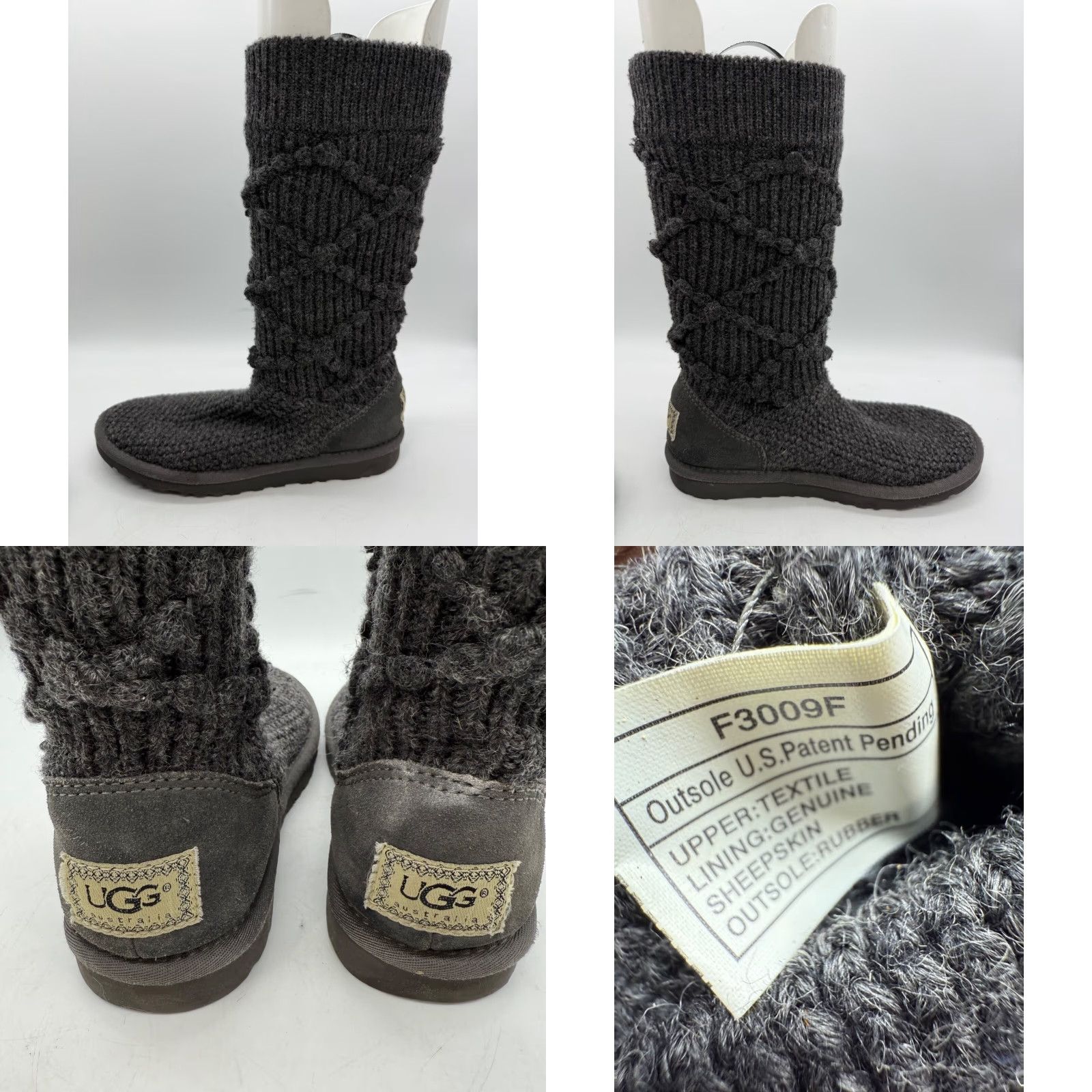 Ugg Ugg Womens Classic Cardi Gray Knit Bootie Size 6 Sheepskin Lined Size US 6 / IT 36 - 8 Thumbnail
