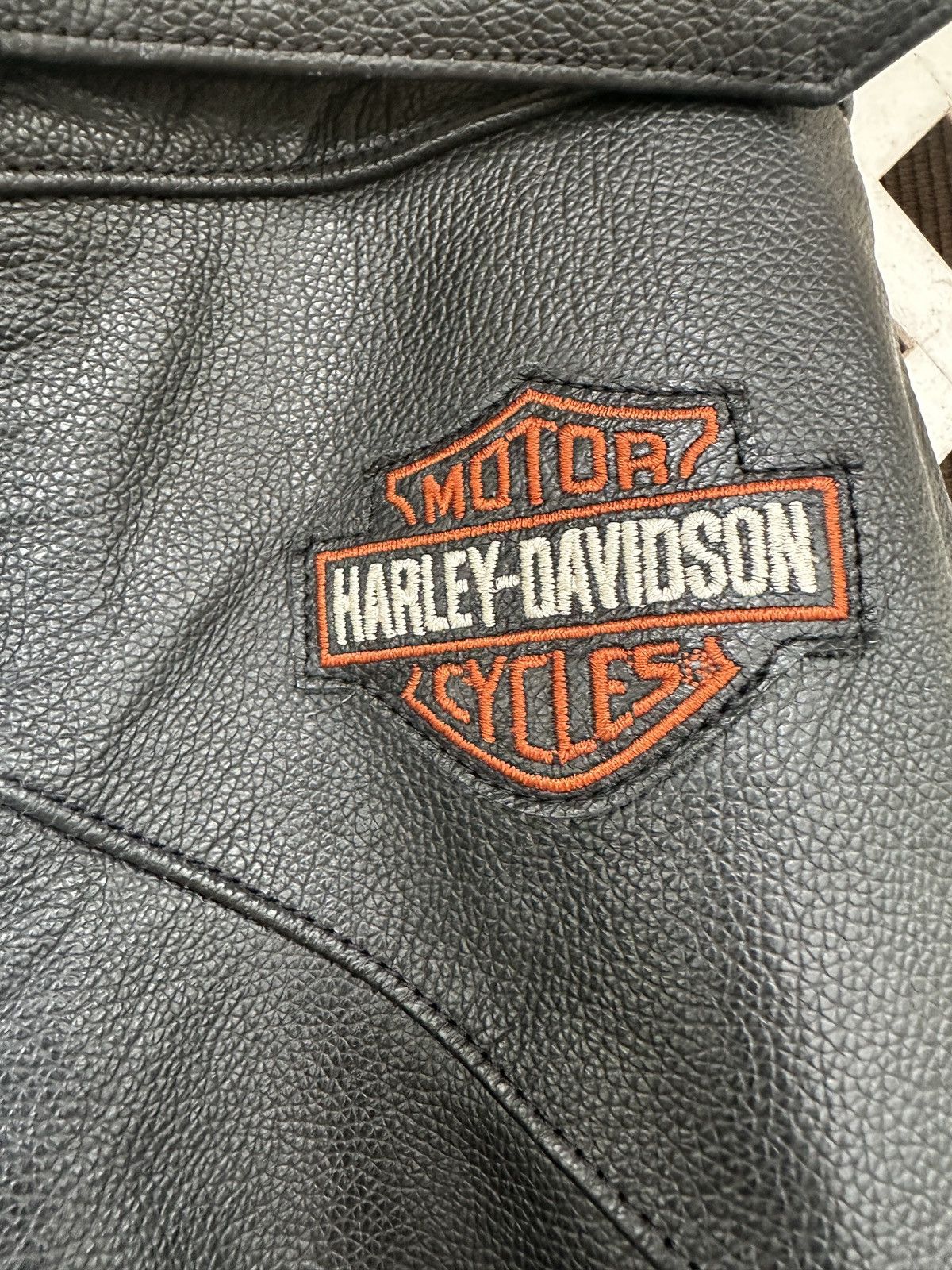 Harley Davidson Harley-Davidson Men's XL Tall Black Leather Adjustable Waist Size US 36 / EU 52 - 2 Thumbnail