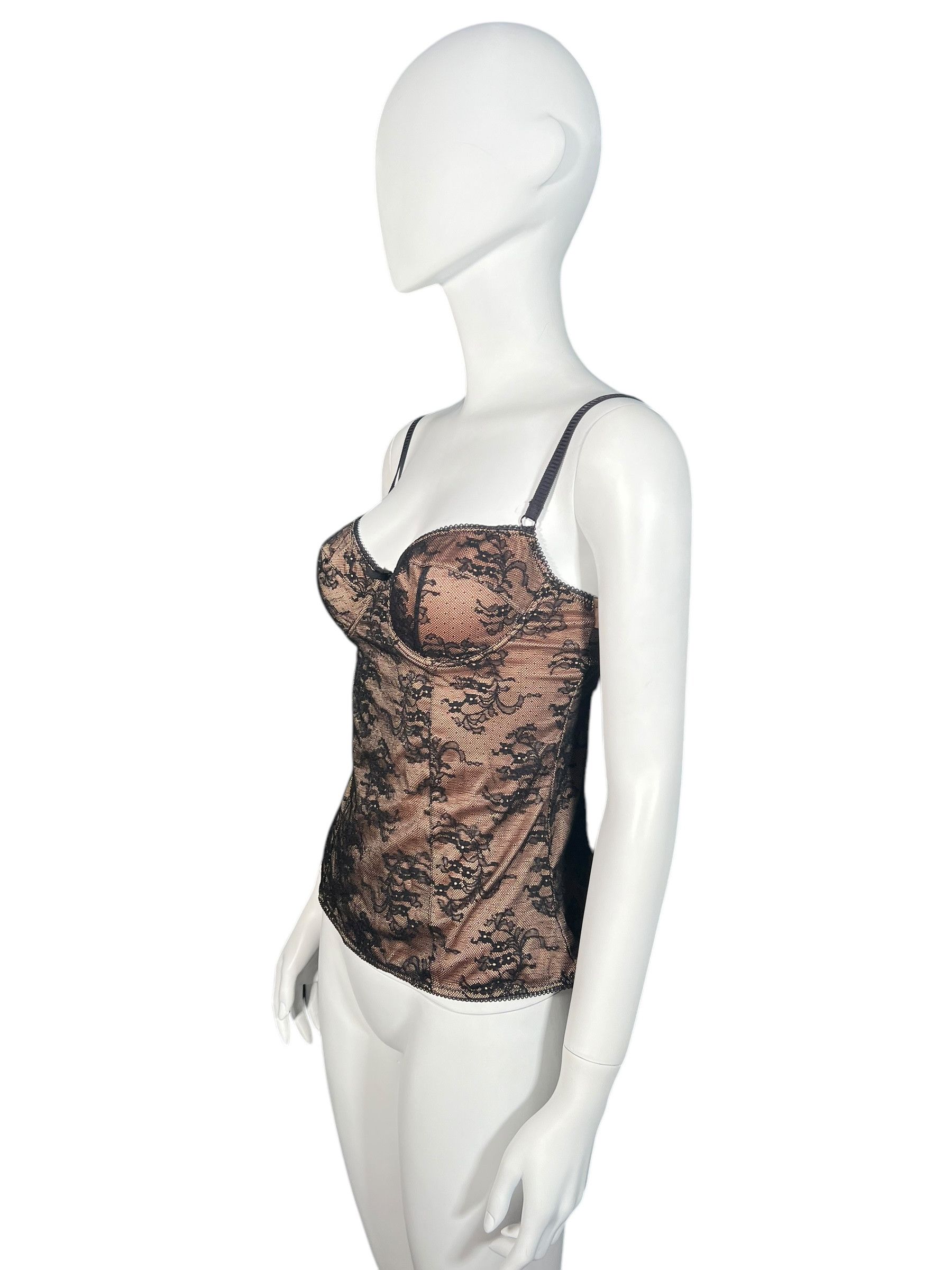Dolce & Gabbana Dolce & Gabbana Black Lace Bustier Top Size S / US 4 / IT 40 - 3 Thumbnail
