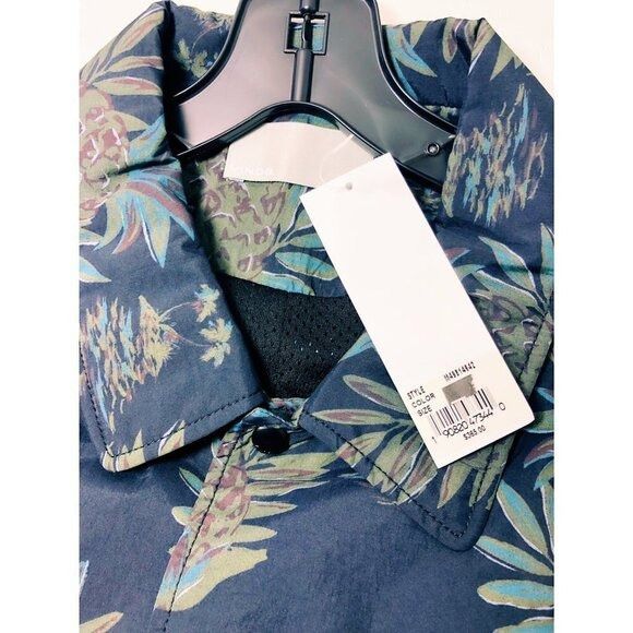 Vince Vince Mens Black Blue Tropical Print Full Zip Pocket Windbre Size US M / EU 48-50 / 2 - 5 Thumbnail