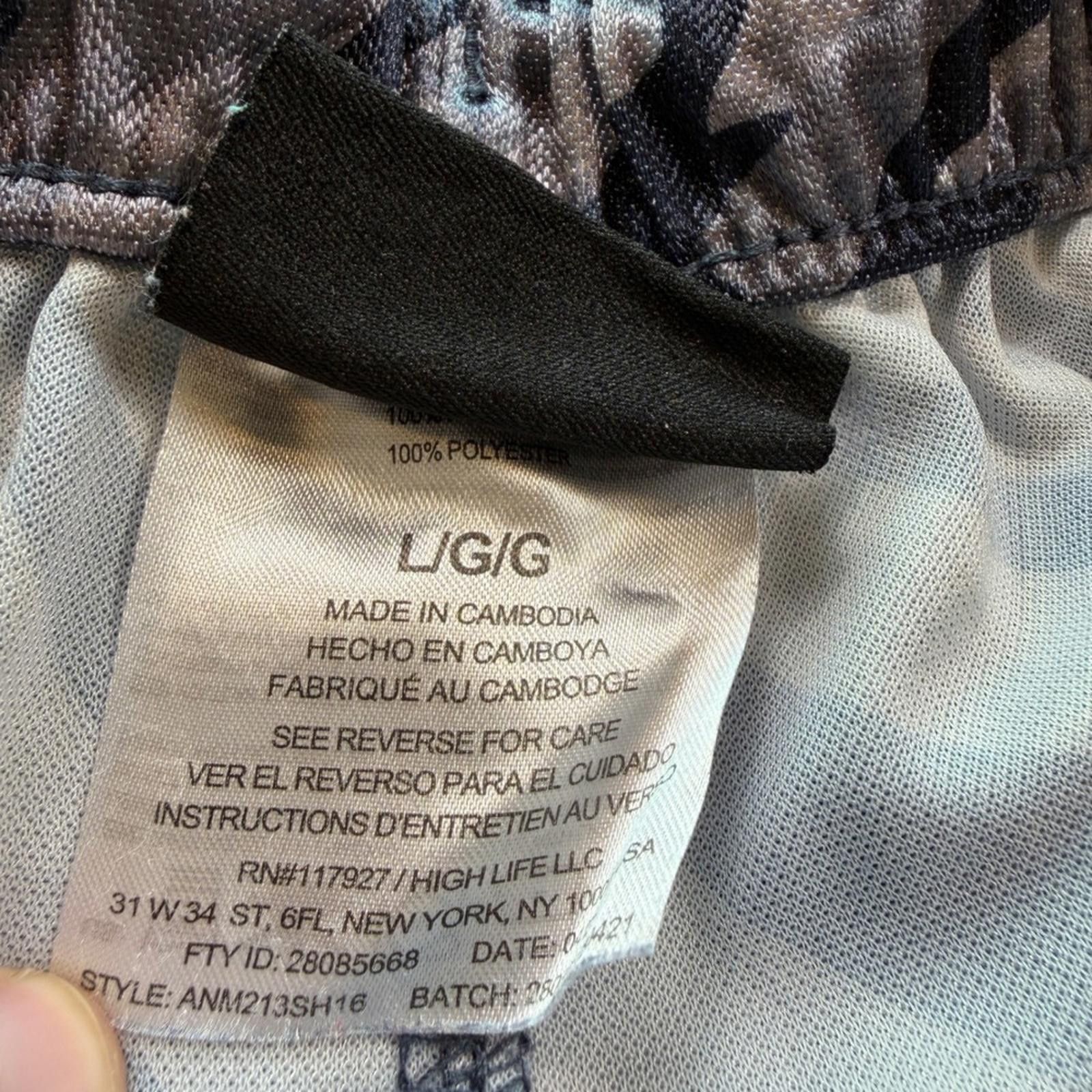 JW Anderson AND1 Mens Grey Black Tiger Stripe Basketball Shorts L Size US 34 / EU 50 - 5 Thumbnail