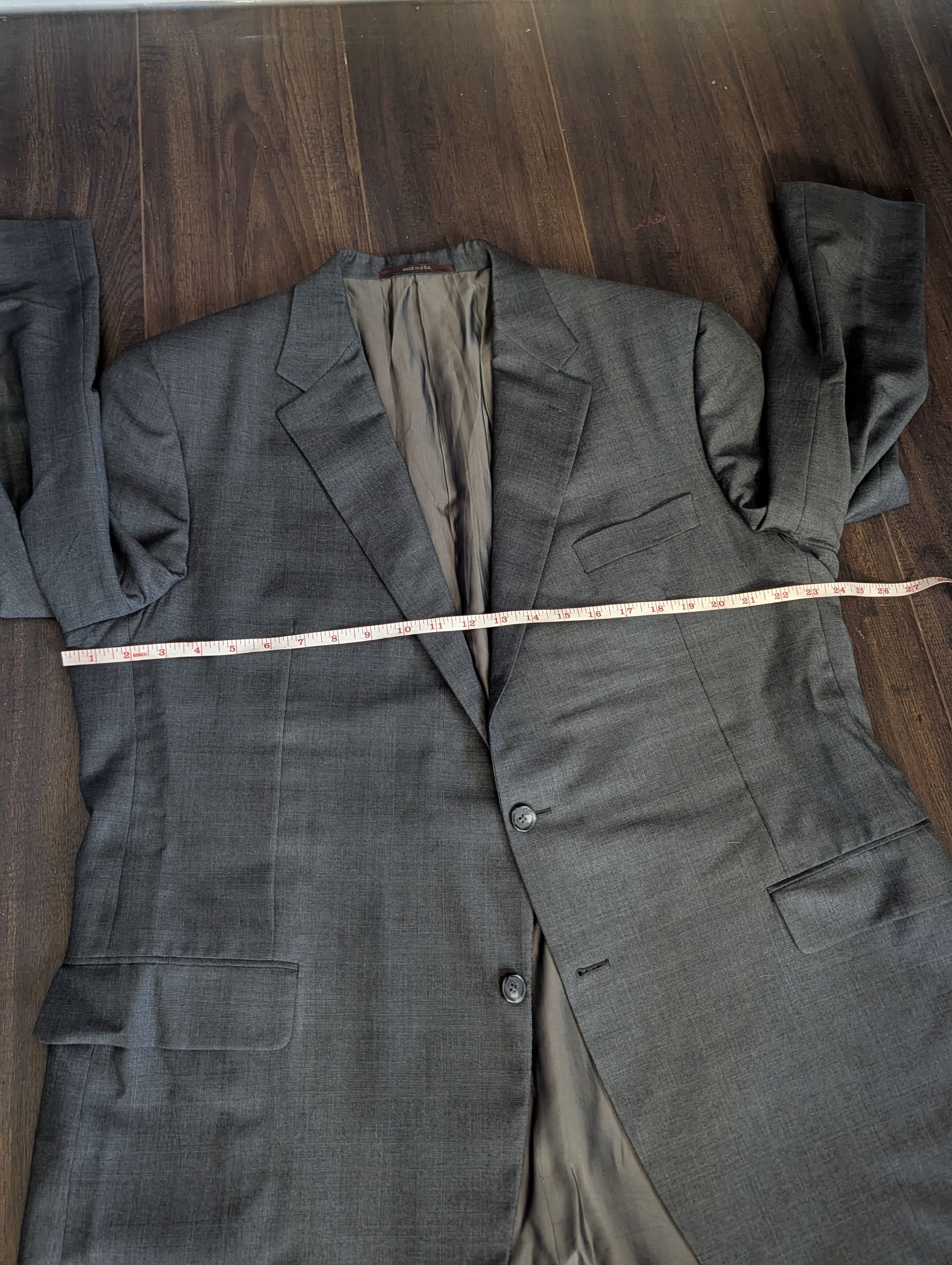 Hickey Freeman LORO PIANA 2pc Super 150s Worsted Wool gray suit Size 46R - 16 Thumbnail