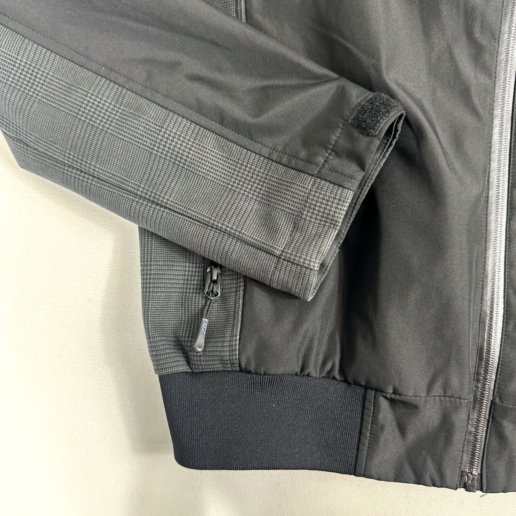 Zara Zara Bomber Jacket Mens XL Full Zip Plaid Sleeve Black Size US XL / EU 56 / 4 - 7 Thumbnail