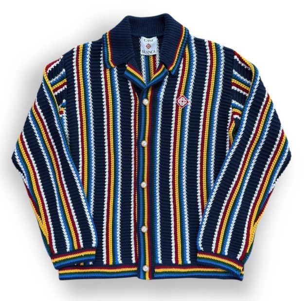 o1rshd1 DUP / Cotton Crochet Shacket in Navy