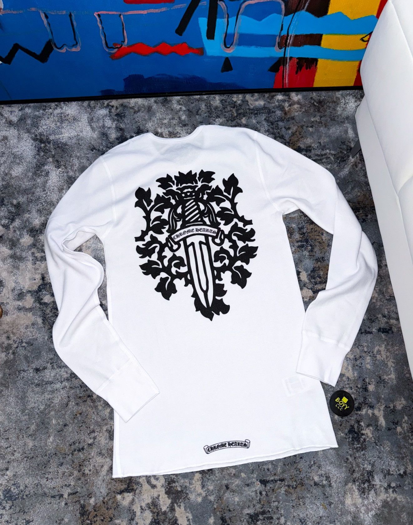 ◆CHROME HEARTS◆DAGGER THERMAL ロング Tシャツ L/S TEE WHITE Chrome Hearts CHROME HEARTS Multicolor Dagger & Scroll Long