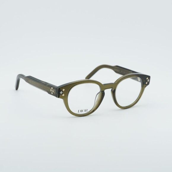 Dior Dior CD DIAMONDO R1I 5500 Eyeglasses Green 48mm Round Frame Size ONE SIZE - 7 Thumbnail