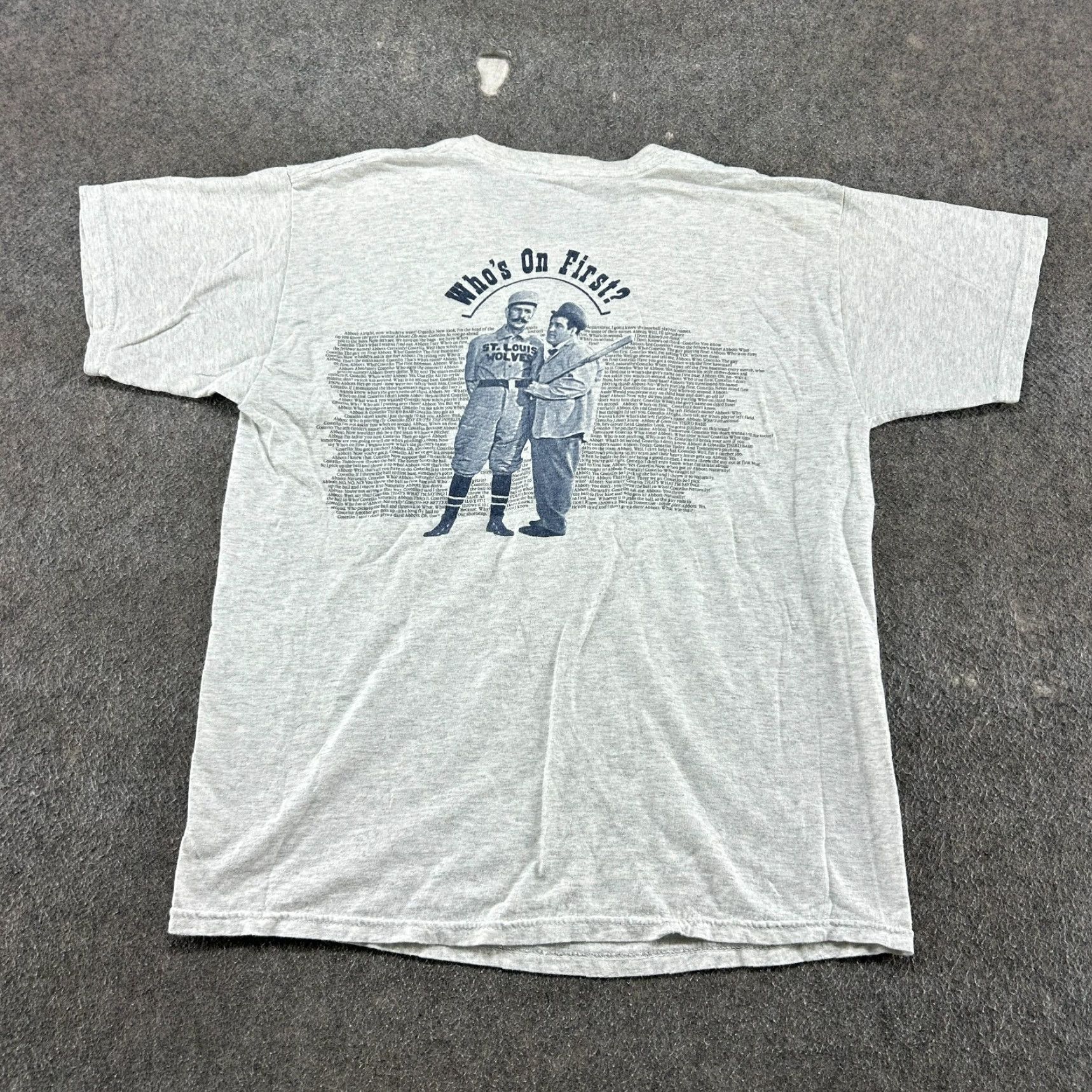 Vintage VINTAGE Abbott Costello Shirt Mens L Grey Graphic Spellout AOP Funny 90s Theme Shirt Mens L Grey Graphic Spellout AOP Funny Size US L / EU 52-54 / 3 - 4 Thumbnail