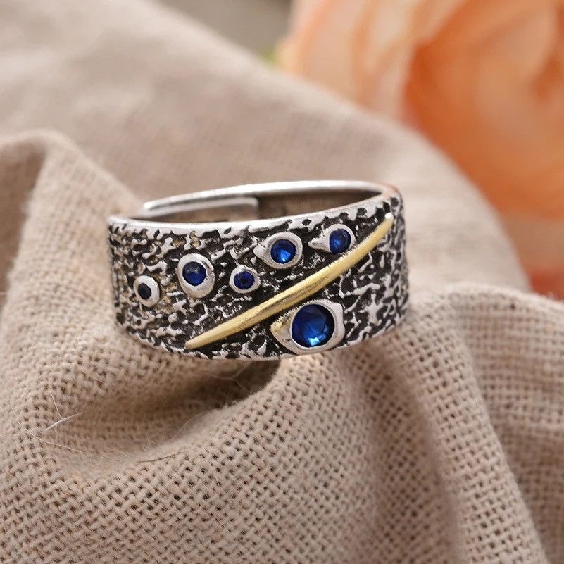 Jewelry Star Blue Crystal Ring Size ONE SIZE - 5 Thumbnail