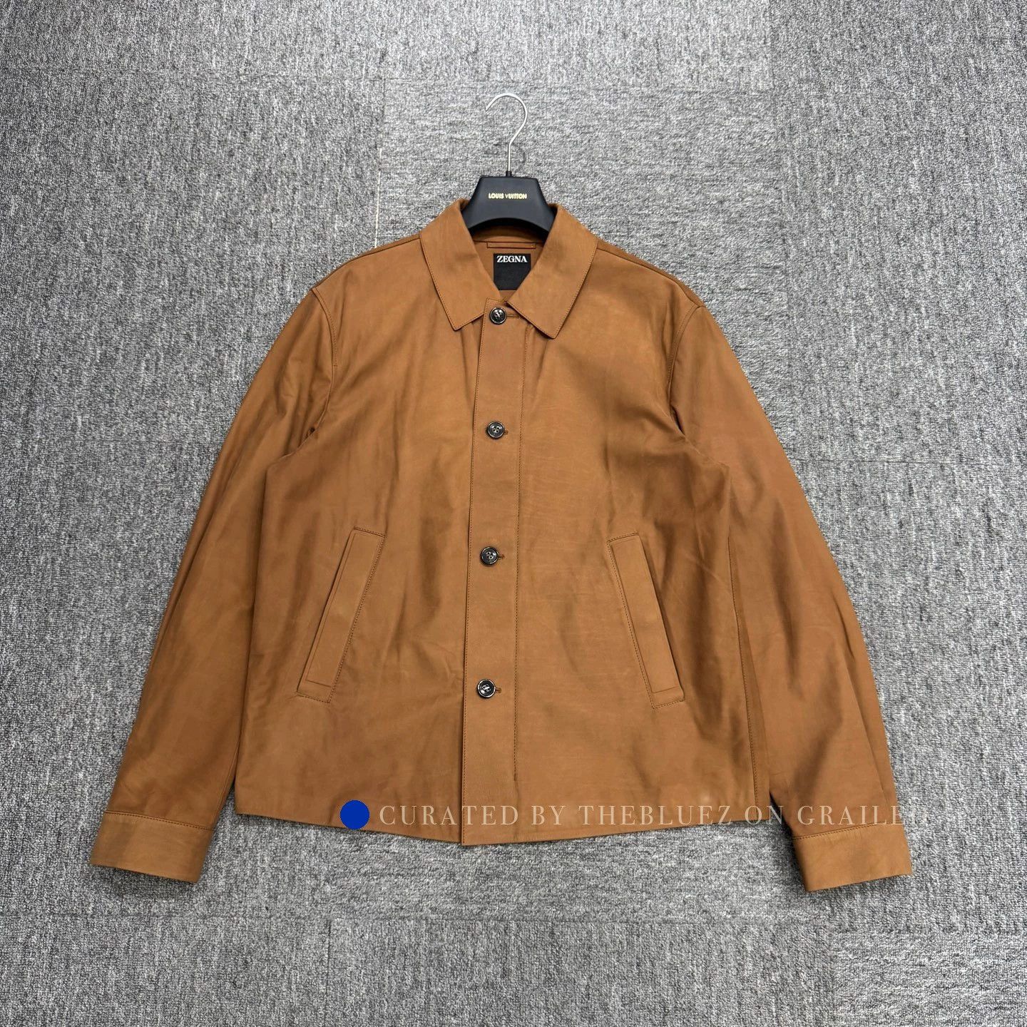 Ermenegildo Zegna Stylish Brown Leather Jacket, Size M Size US M / EU 48-50 / 2 - 1 Thumbnail