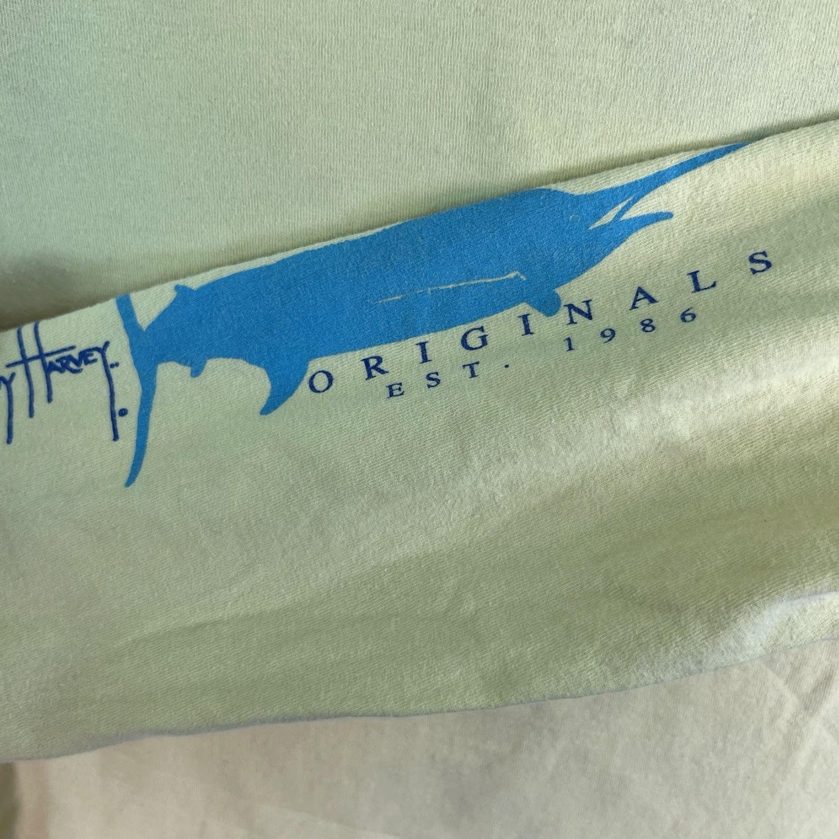 Guy Harvey VINTAGE Guy Harvey Shirt Mens S Yellow Graphic Long Sleeve Crew Neck 38 in Chest Spring Summer Fall Fish Graphic Print Mens Size US S / EU 44-46 / 1 - 5 Thumbnail