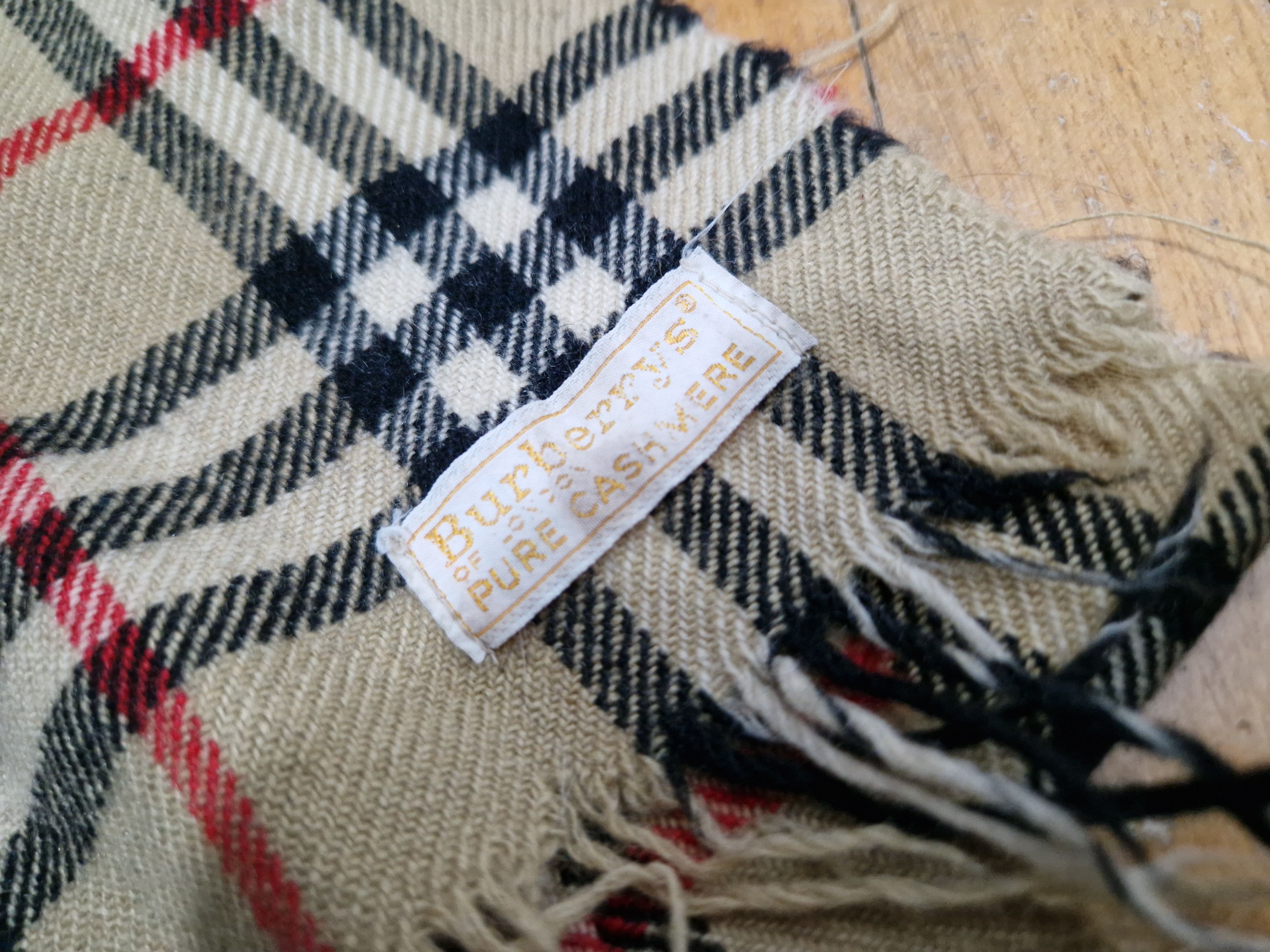 Burberry × Vintage Burberry cashmere scarf Size ONE SIZE - 2 Thumbnail