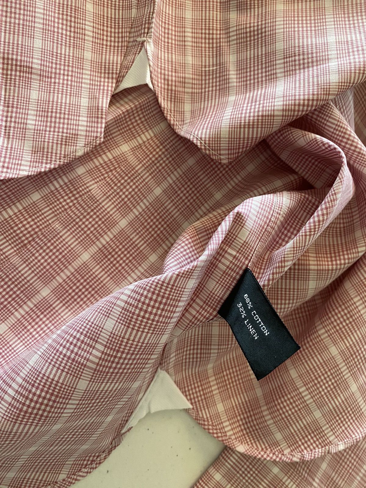 Tom Ford Tom Ford light pink glen check shirt 17 43e Size US L / EU 52-54 / 3 - 8 Thumbnail