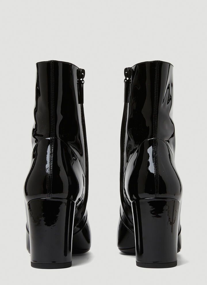 Saint Laurent Paris o1bcso1str1224 Maxine Booties In Patent Leather in Black Size US 8.5 / IT 38.5 - 4 Thumbnail