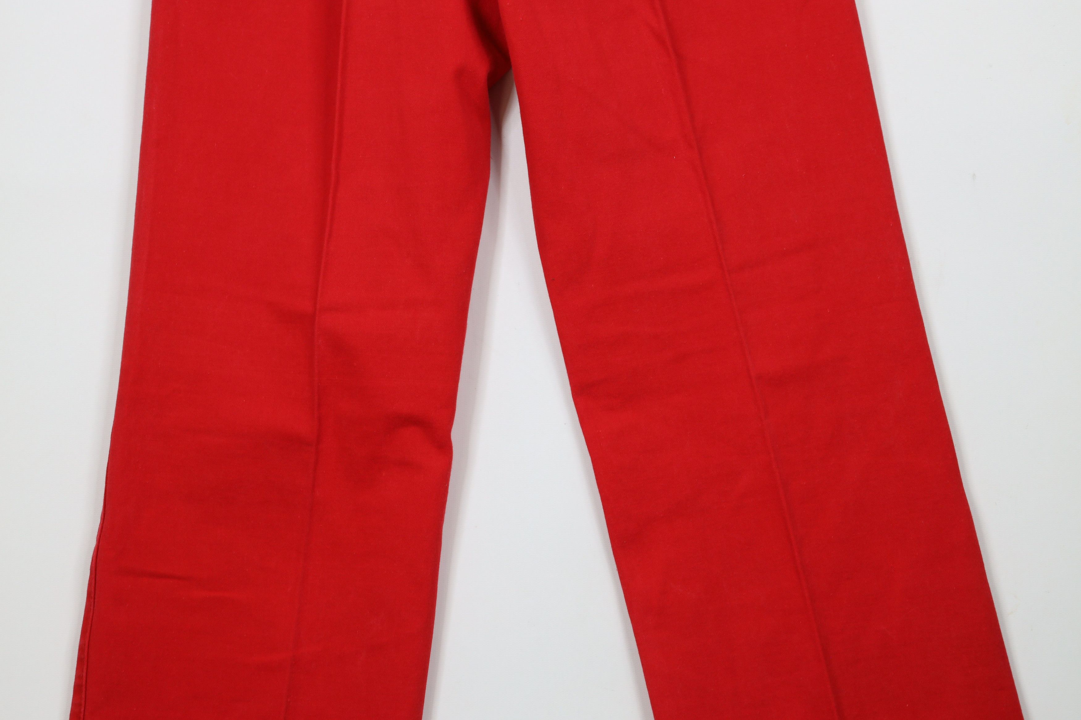 Vintage Vintage 90s Streetwear Wide Leg Chino Pants Red Cotton Size 29" - 14 Thumbnail