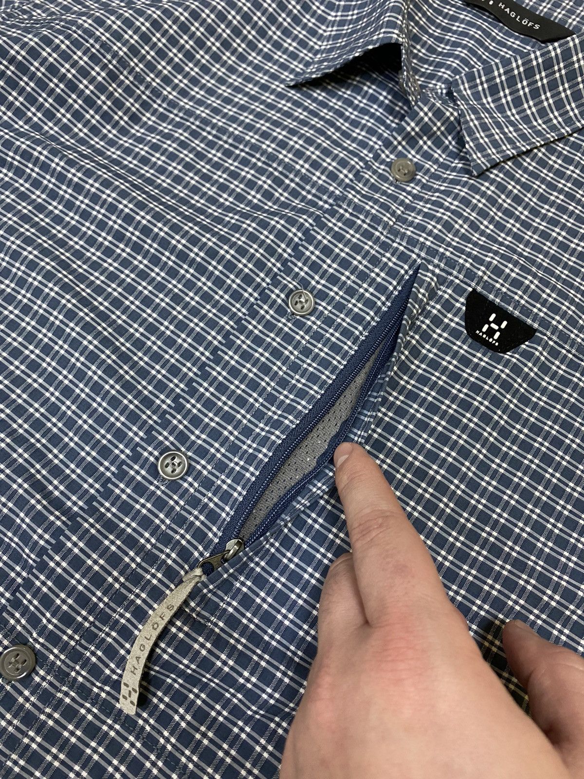 Haglofs Haglofs Blue Check Short Sleeve Shirt Size US XL / EU 56 / 4 - 7 Thumbnail