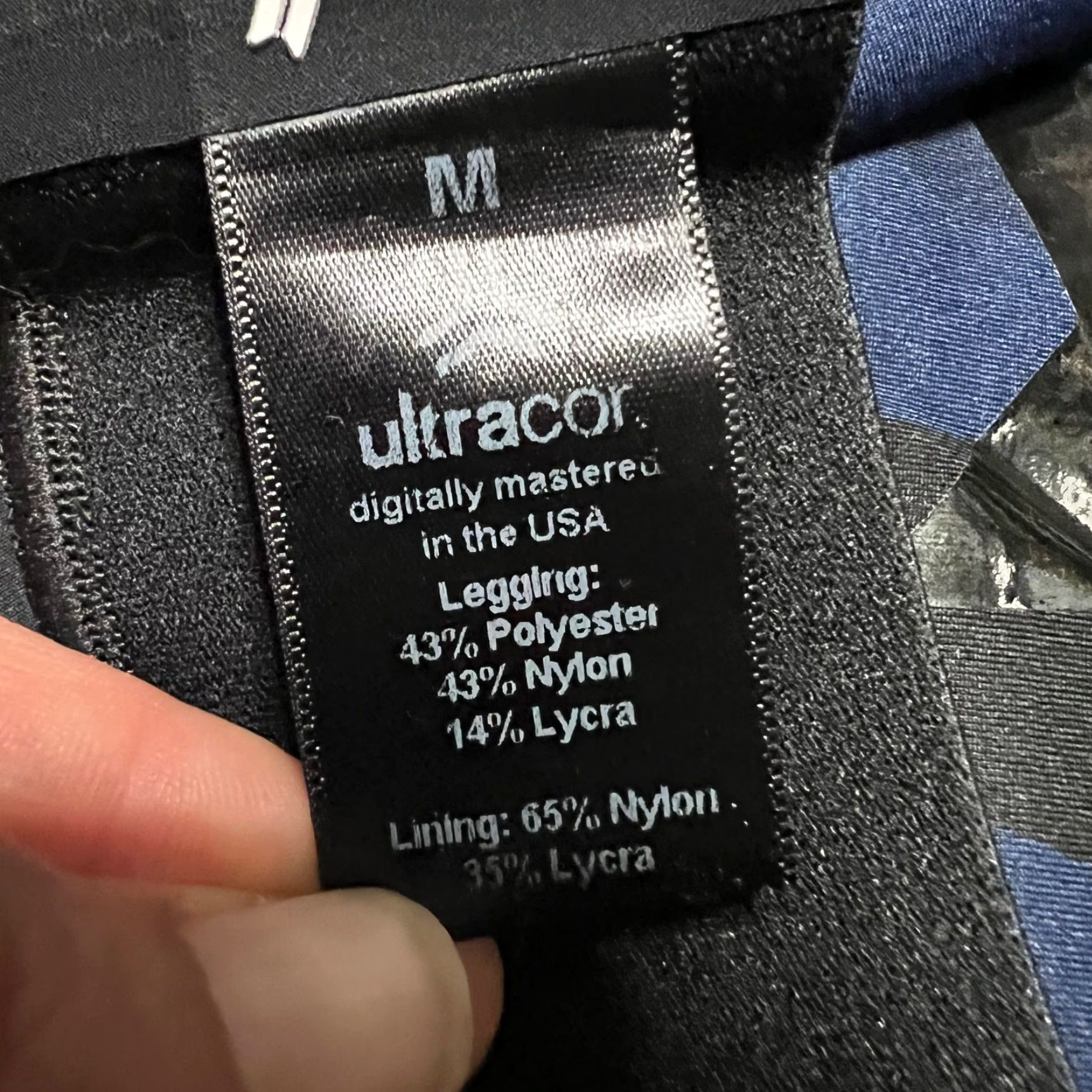 Vintage ULTRACOR Leggings Pants Womens Medium Blue Black Stars Size 32" / US 10 / IT 46 - 6 Thumbnail