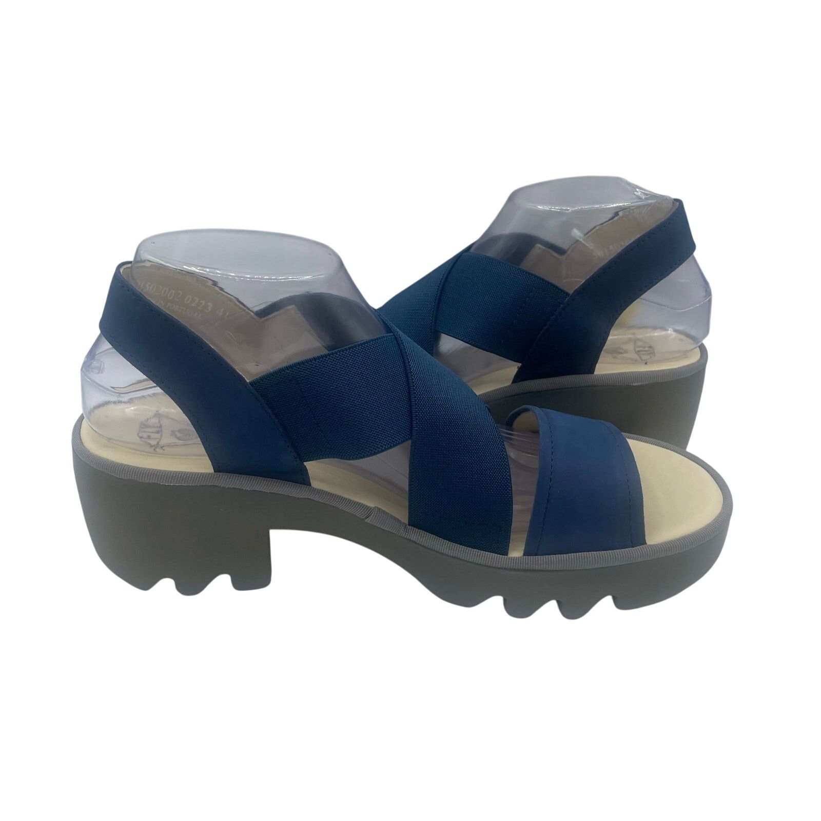 Fly London FLY London Taji502FLY Low Block Heel Crossover Sandals Blue Size US 10 / IT 40 - 4 Thumbnail