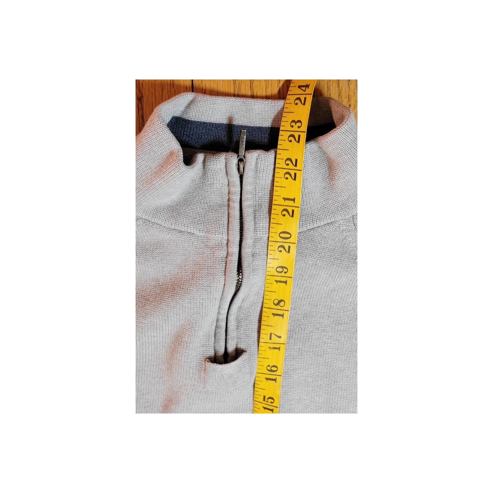 Izod Izod Men's Sweater Sz Medium Tan Pullover Cotton Neck Zipper Size US M / EU 48-50 / 2 - 5 Thumbnail