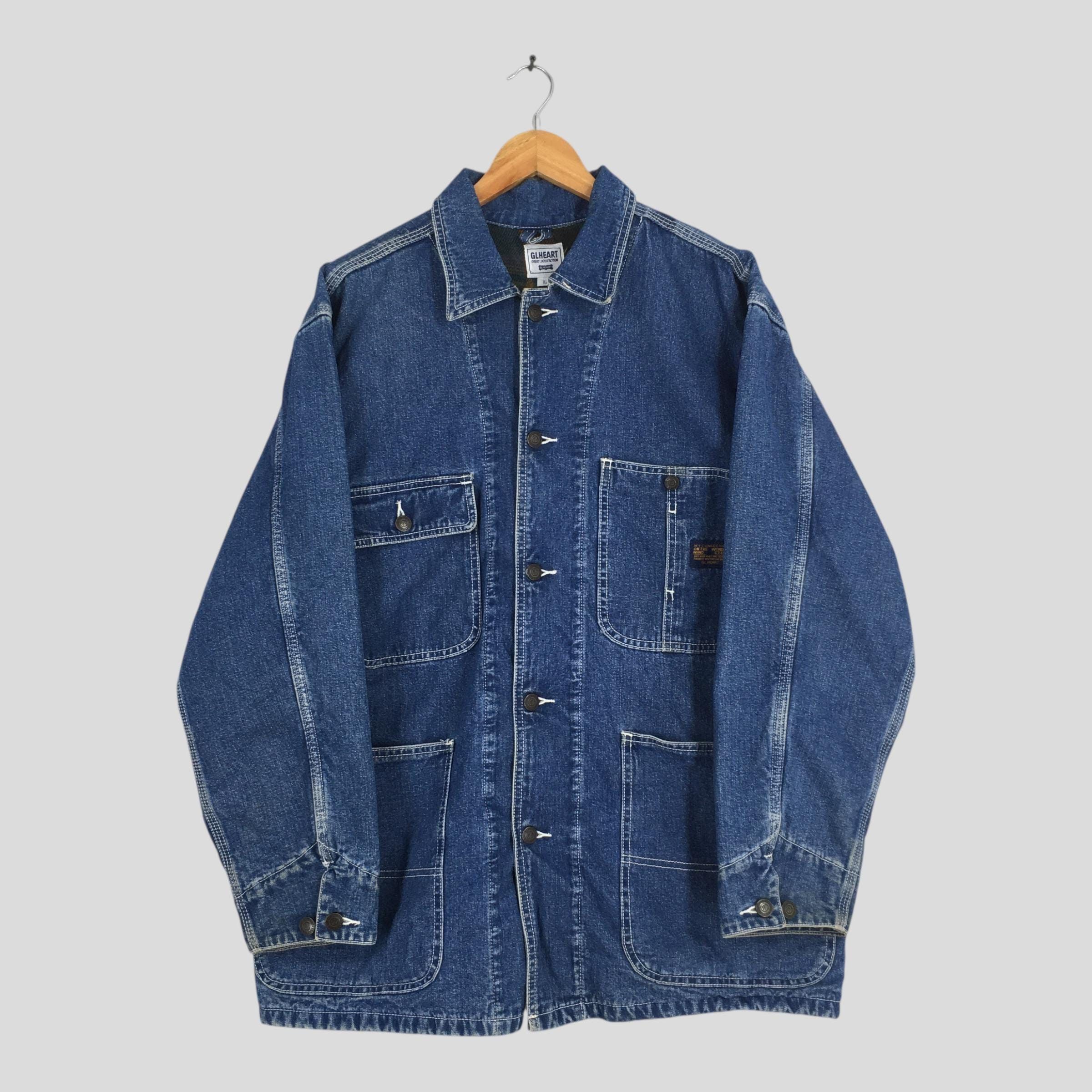 Vintage Vintage 1980's GL Heart Sanforized Denim Worker Jacket Large Size US L / EU 52-54 / 3 - 1 Thumbnail