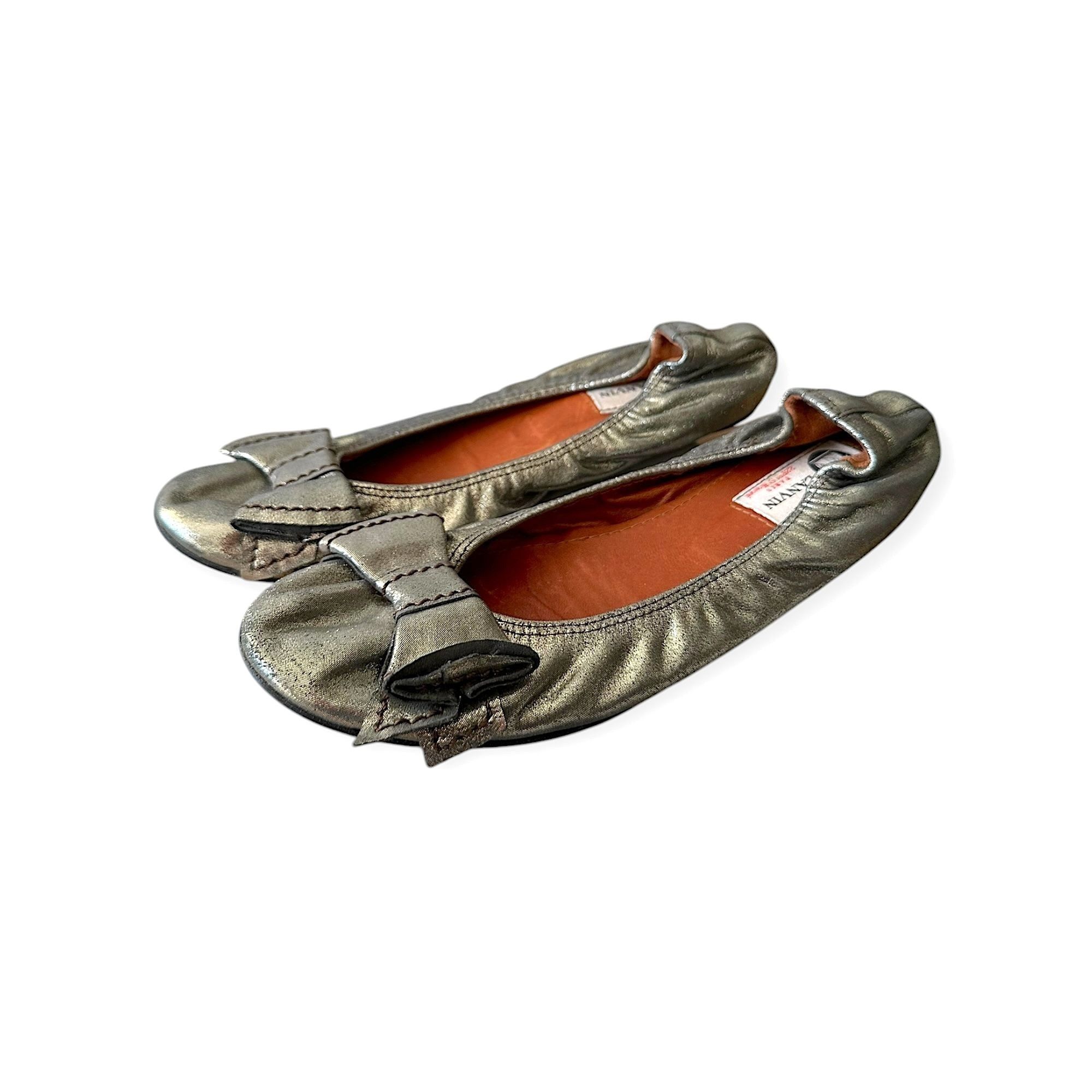 Lanvin Lanvin Classic Ballerina Flats with Oversized Bows. Pewter l Size US 9 / IT 39 - 3 Thumbnail