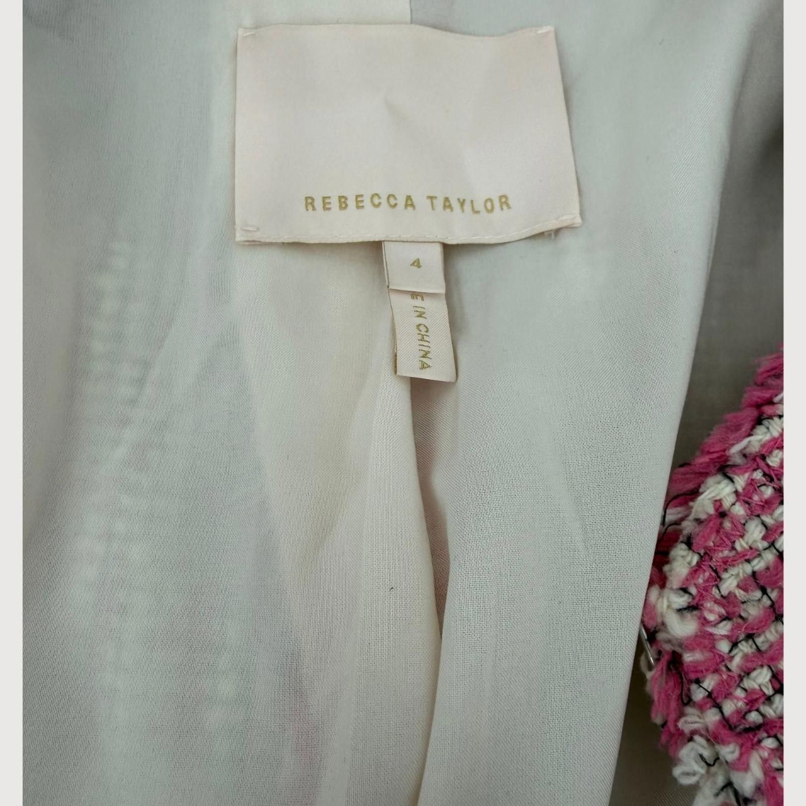Other Rebecca Taylor Pink Bouclé Tweed Jacket Frayed Trim Blazer 4 Size S / US 4 / IT 40 - 4 Thumbnail
