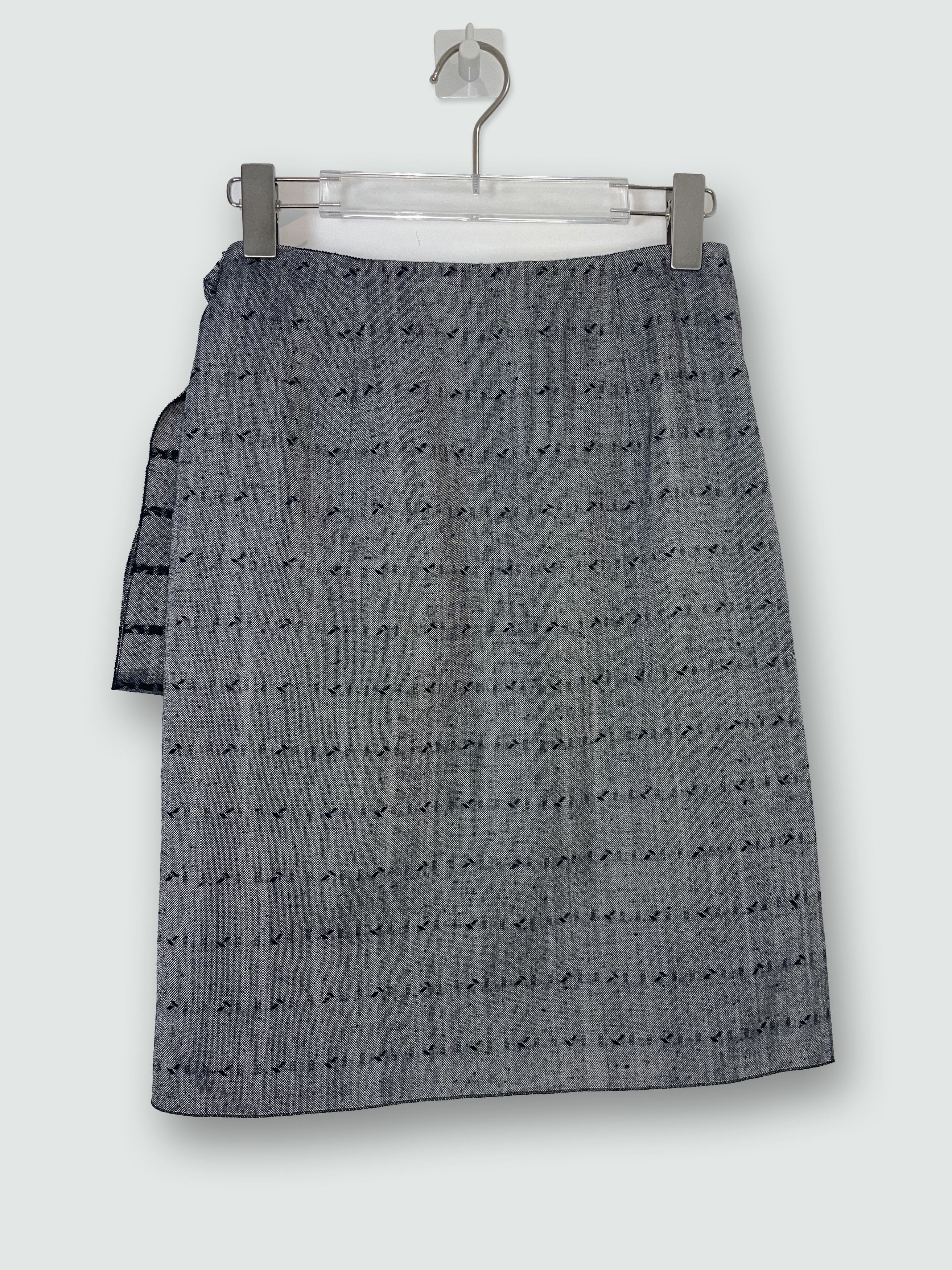 Prada Wrap Skirt Grey Tweed | Size IT 38 ~ Small Size 26" / US 2 / IT 38 - 2 Thumbnail