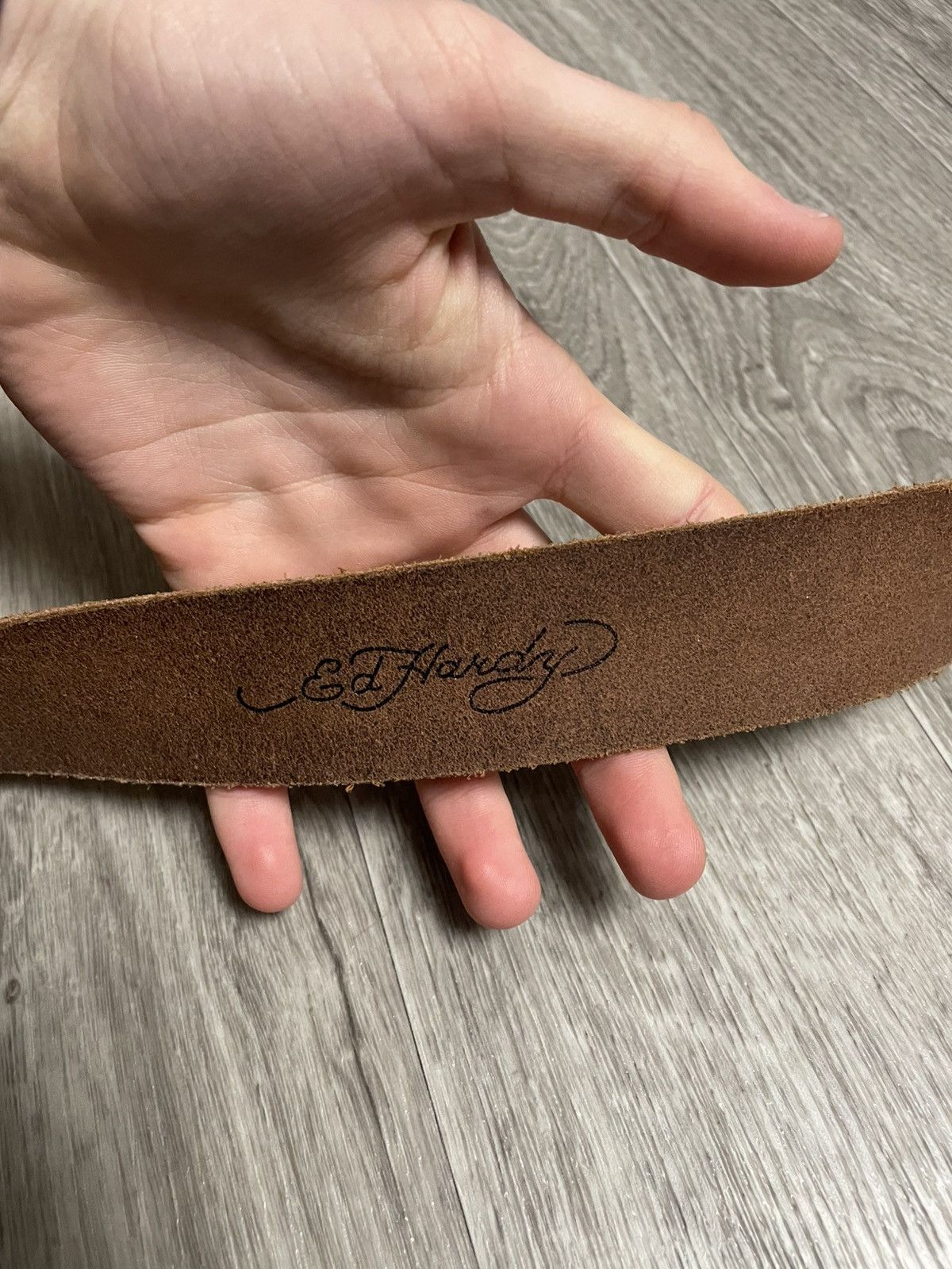 Ed Hardy Vintage Ed Hardy Tattoo Graphic Leather Belt Y2K Size ONE SIZE - 13 Thumbnail