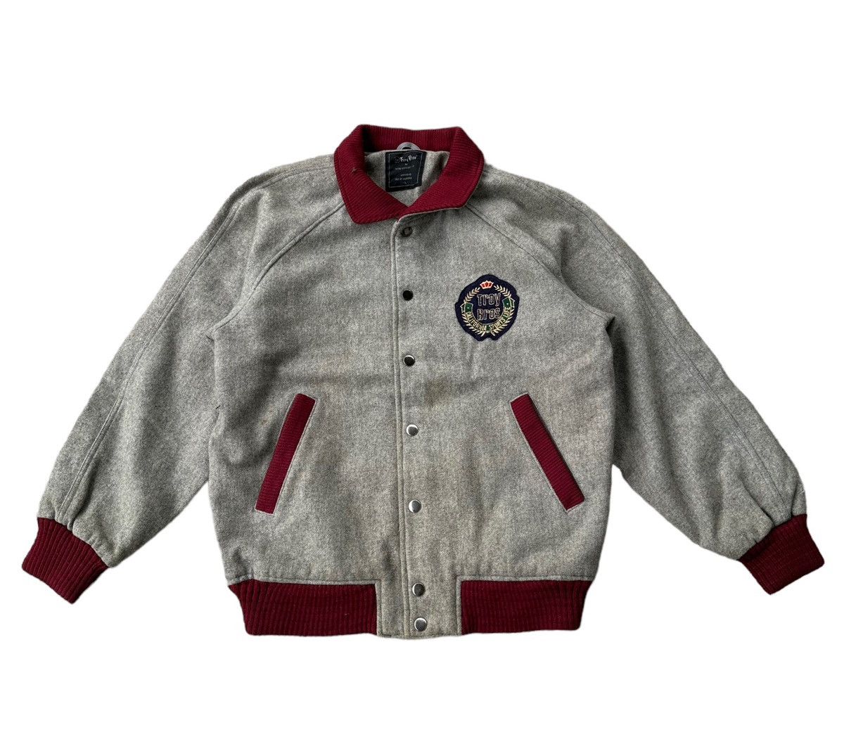 Vintage Troy bos wool varsity jacket Size US L / EU 52-54 / 3 - 1 Thumbnail