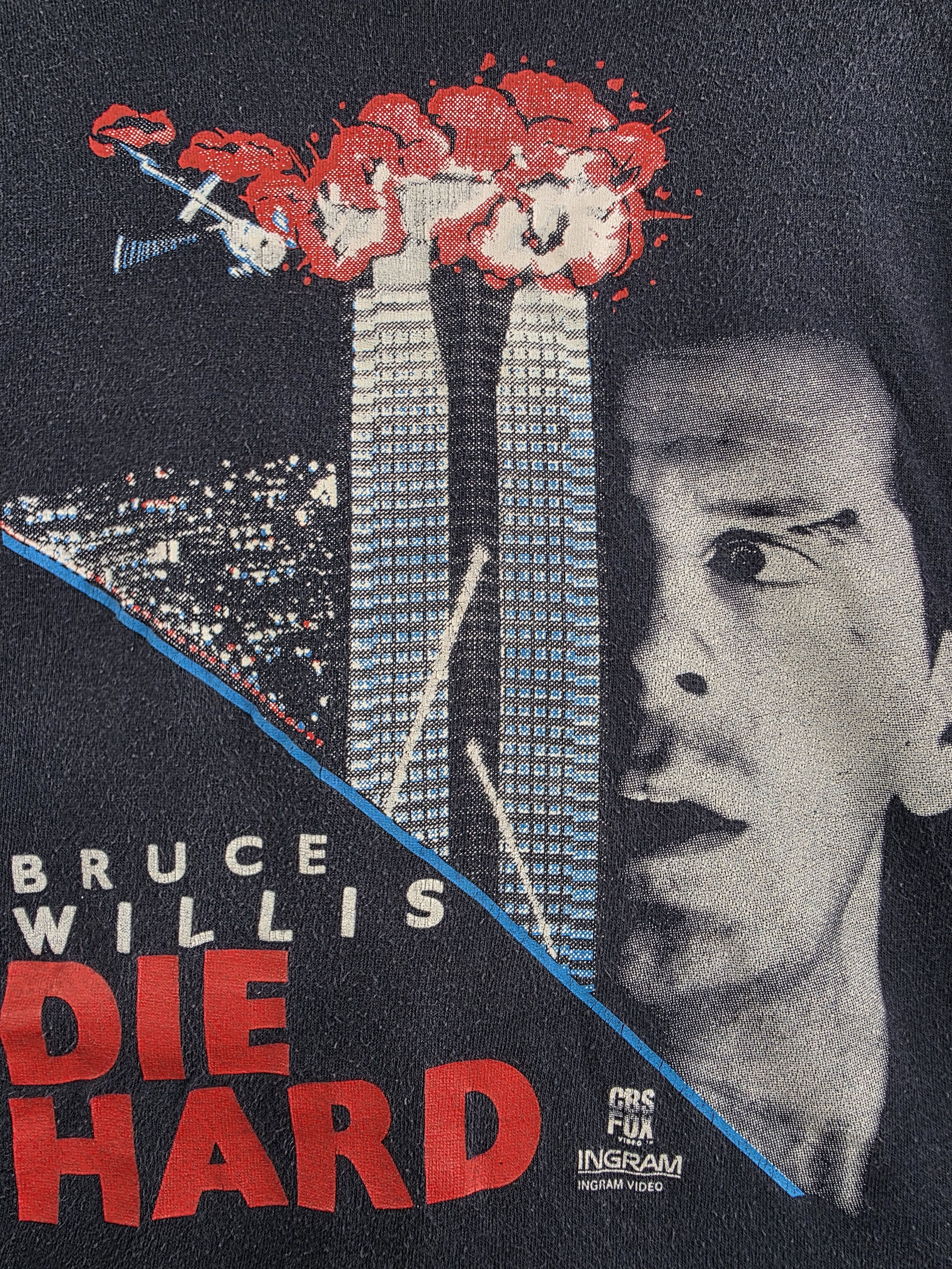 Band Tees 90s Die Hard Bruce Willis Movie tee L 22" 27" Size US L / EU 52-54 / 3 - 3 Thumbnail