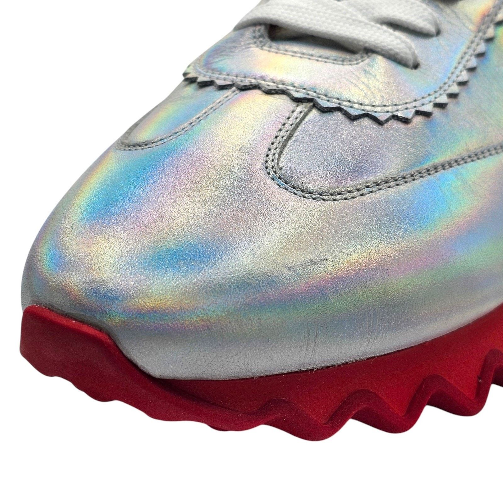 Christian Louboutin Astroloubi Silver Iridescent Red Bottom Sneakers EU 42 US 9 Size US 9 / EU 42 - 6 Thumbnail