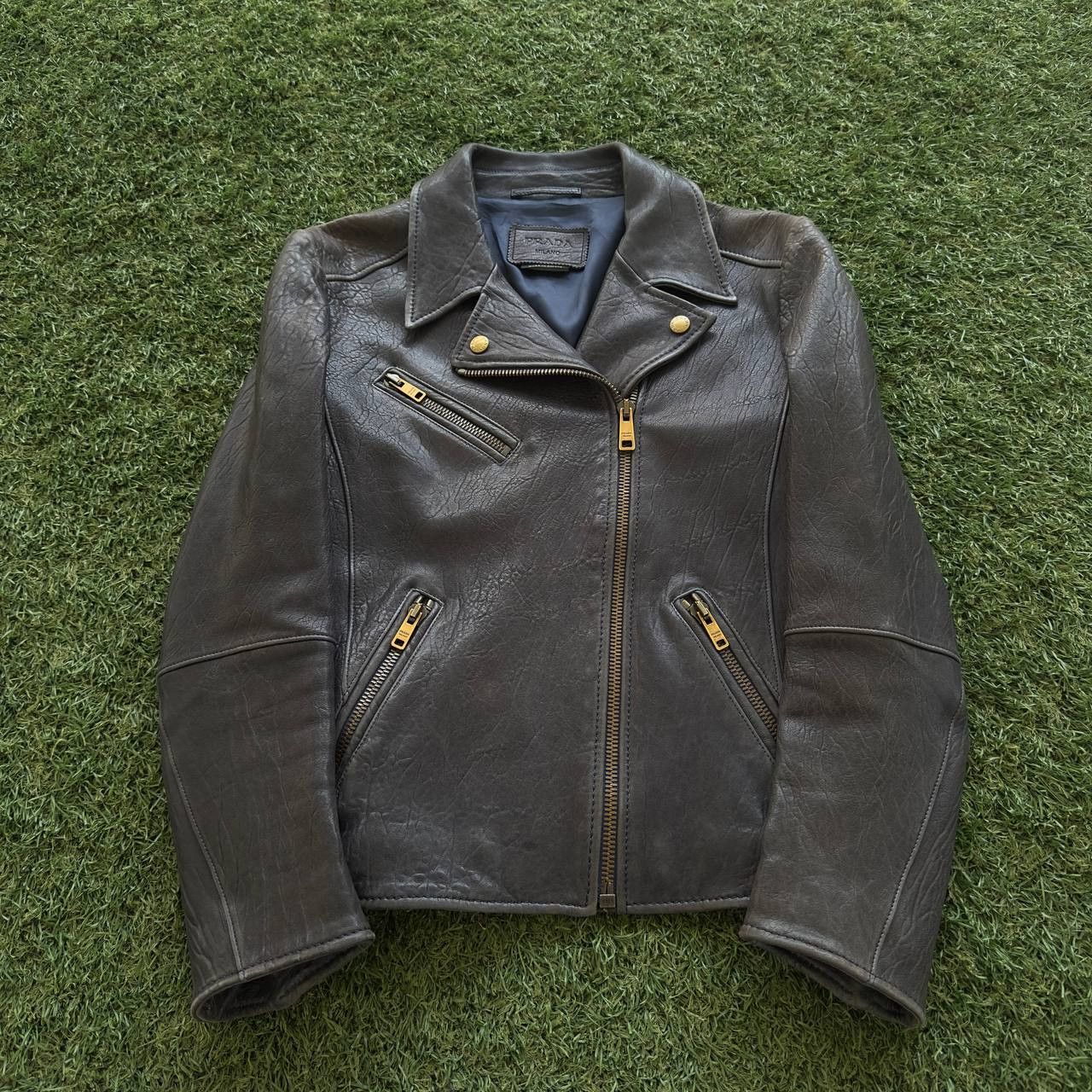 Prada PRADA F/W 2013 BIKER LAMBSKIN LEATHER JACKET RARE ARCHIVE Size M / US 6-8 / IT 42-44 - 1 Thumbnail