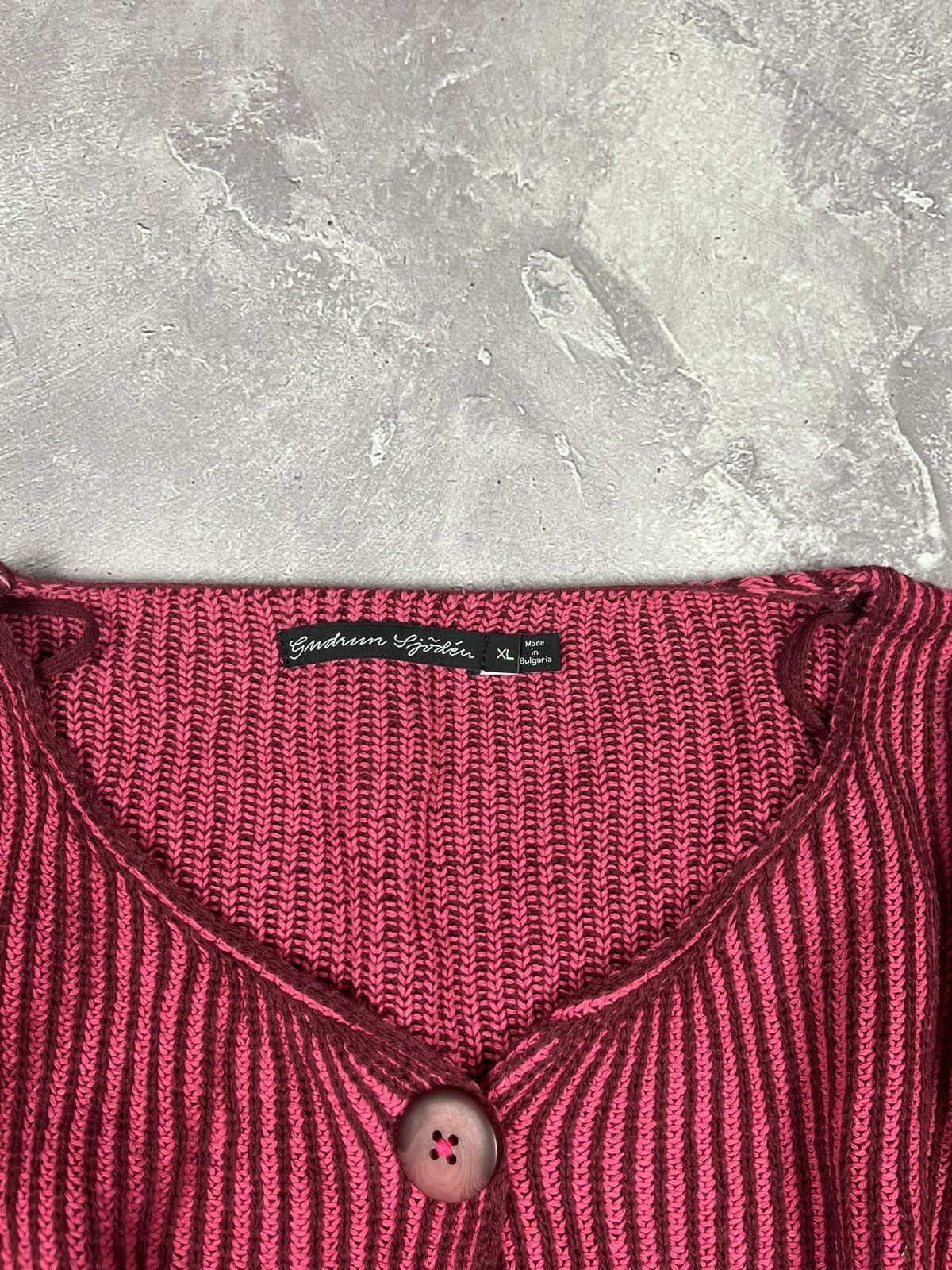 Japanese Brand Gudrun Sjödén Avant Garde Cardigan Sweater Pink Ribbed Size XL / US 12-14 / IT 48-50 - 4 Thumbnail