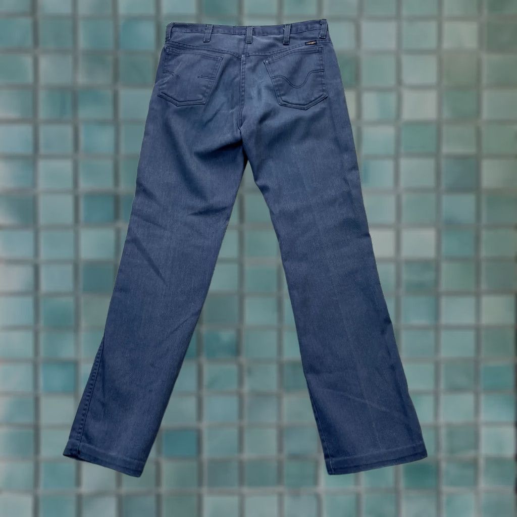 Vintage VINTAGE Mr Leggs Pants Mens Regular Blue Straight Leg Logo 5-Pocket Chino Workwear Shirt Size US 31 - 1 Thumbnail