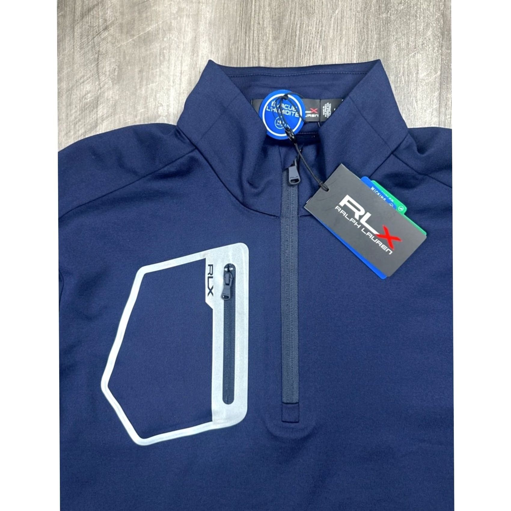 RLX Ralph Lauren RLX Ralph Lauren Luxury Performance Quarter Zip Golf Fleece Lined Pullover - Med Mens Sweatshirt Blue (NWT) Size US M / EU 48-50 / 2 - 5 Thumbnail