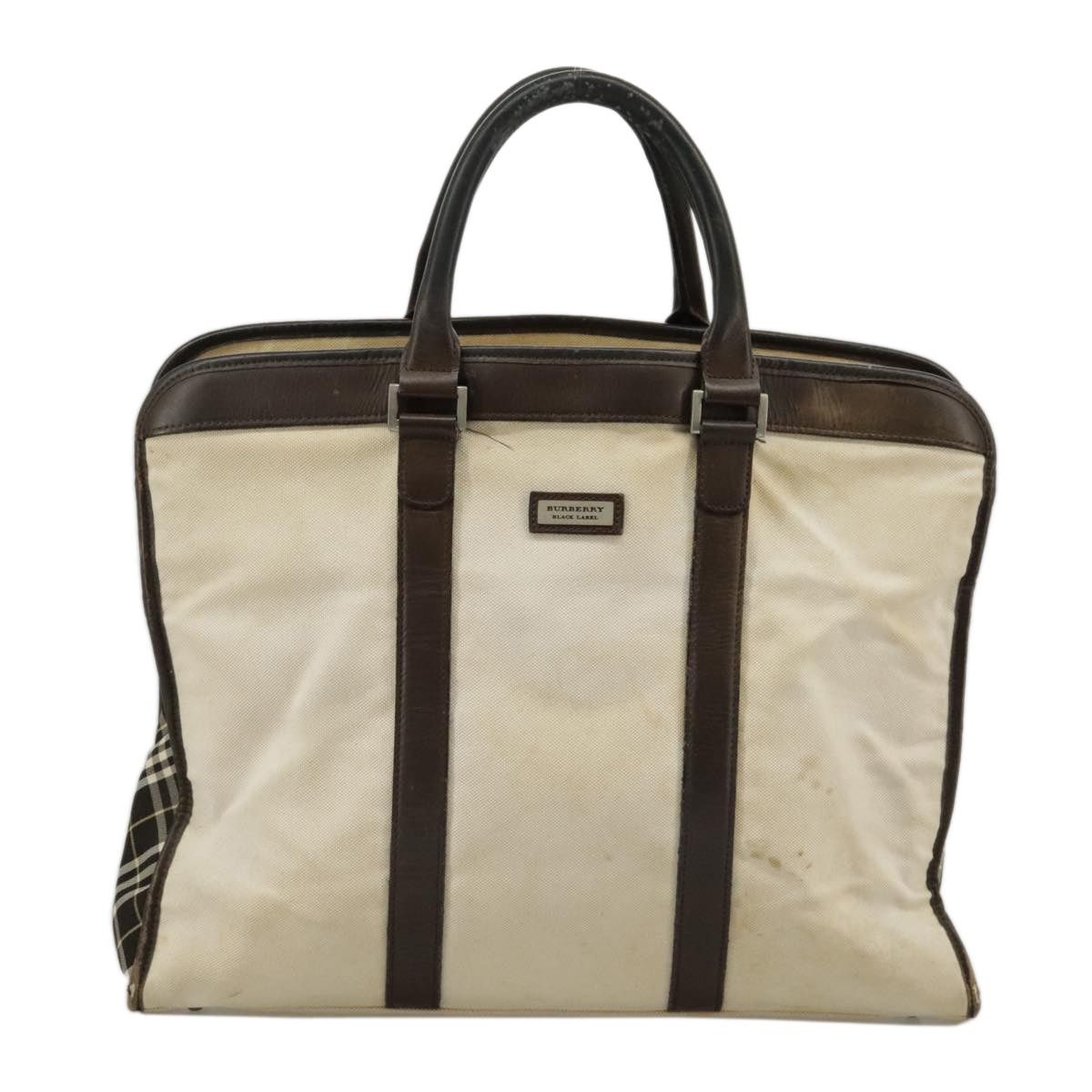 Burberry Burberry Black Label Hand Bag Canvas White Silver Size ONE SIZE - 2 Thumbnail