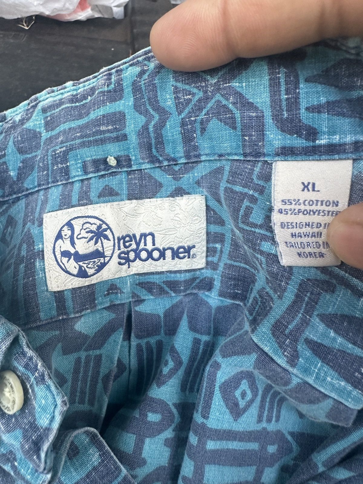 Reyn Spooner PreOwned Reyn Spooner Hawaiian Print Blue/Green Men's XL Size US XL / EU 56 / 4 - 4 Thumbnail
