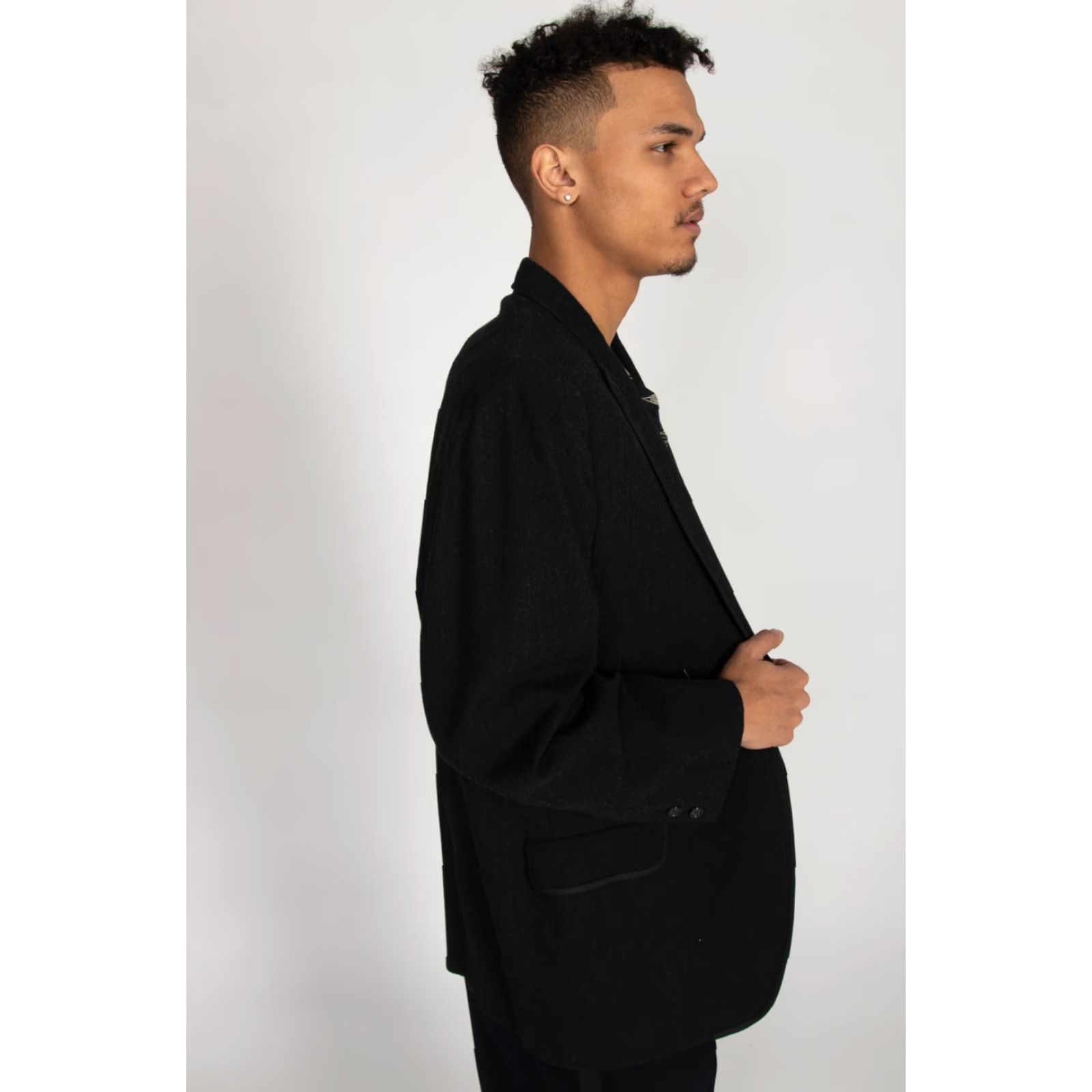 Vintage VINTAGE Rudofker Black Tuxedo Jacket Large Formal Blazer 154 Classic Complex Ragstock Mens Adult Large Black Blazer Size 42R - 3 Thumbnail