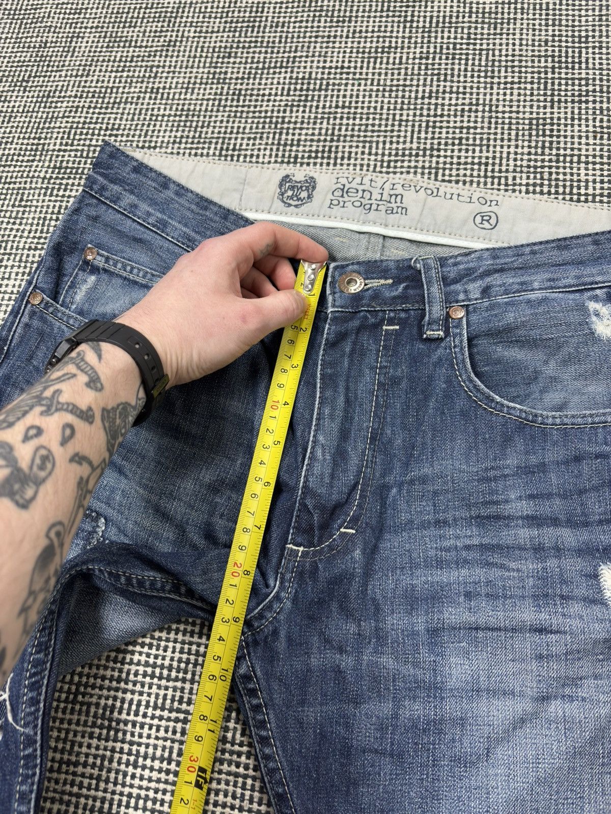 Japanese Brand patchwork distressed boro jeans harajuku style Size US 32 / EU 48 - 9 Thumbnail