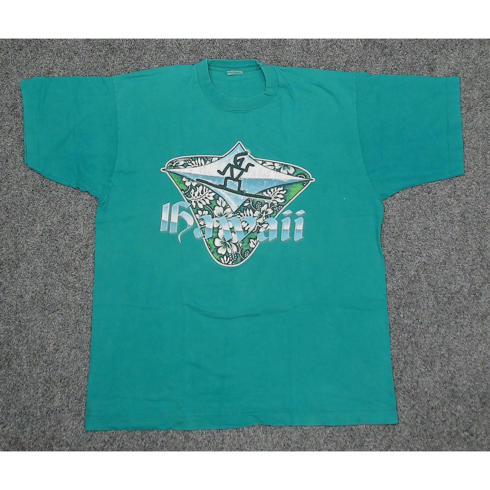 Fruit Of The Loom 90s Fruit of the Loom Single Stitch Hawaii Old English Tee Size US XL / EU 56 / 4 - 3 Thumbnail