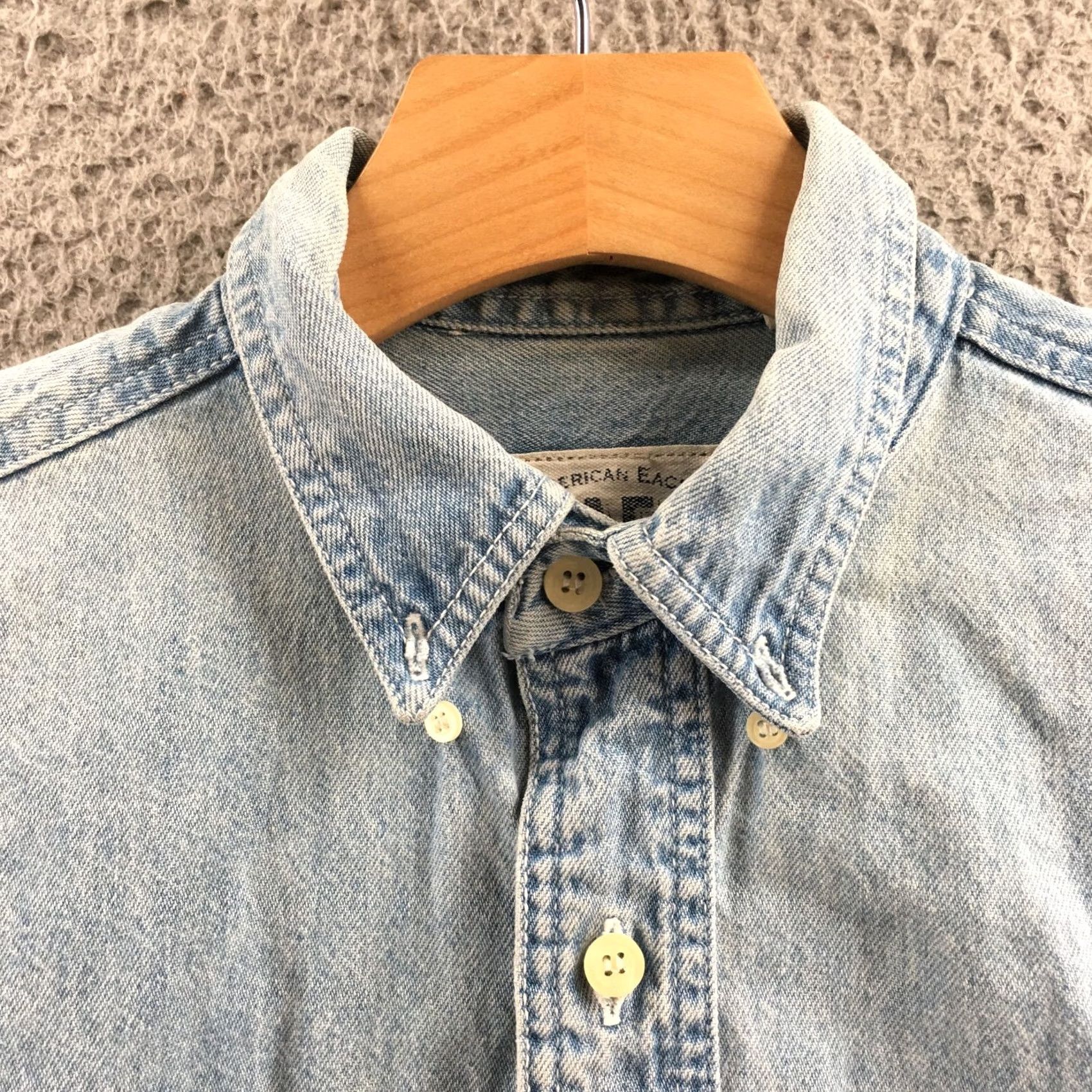 American Eagle Outfitters American Eagle Outfitters Button Up Shirt Mens S Blue Denim Cotton Long Sleeve Size US S / EU 44-46 / 1 - 3 Thumbnail