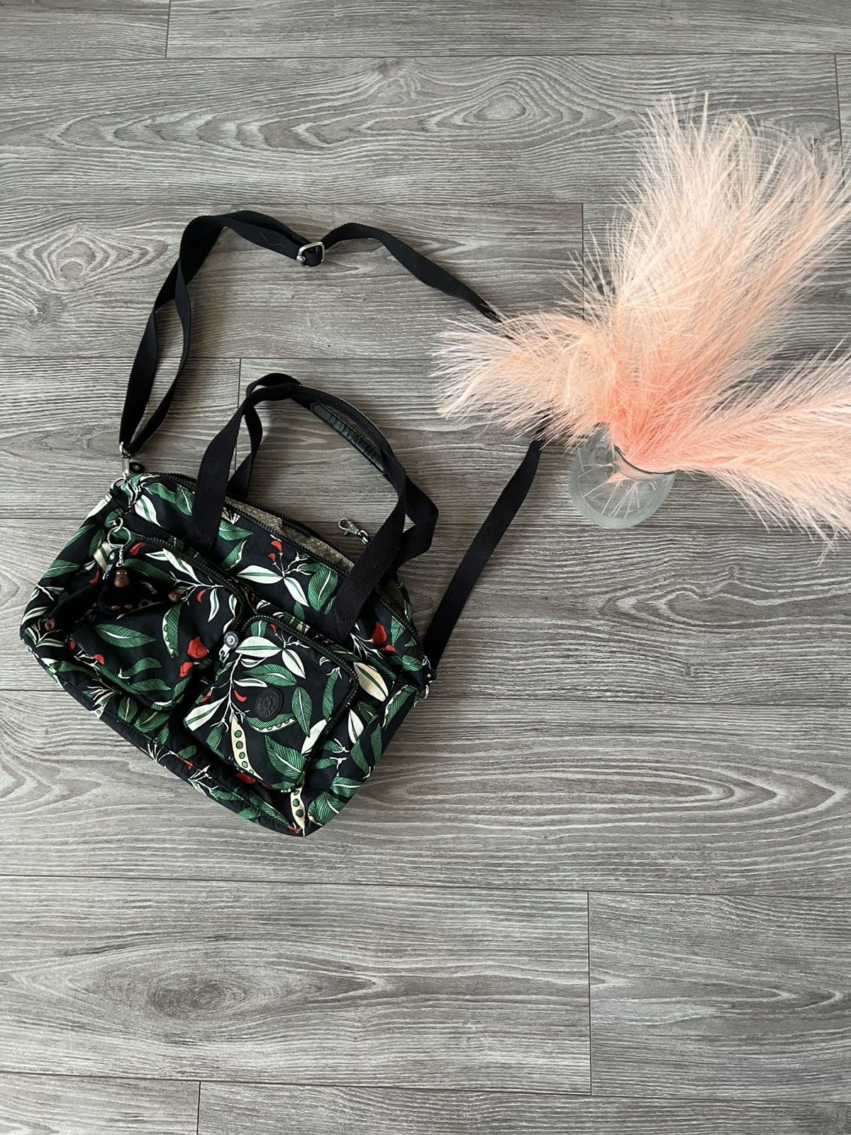 Designer ‼️Kipling with Monkey “Davina” Forest Motives Shoulders Bag‼️ Size ONE SIZE - 3 Thumbnail