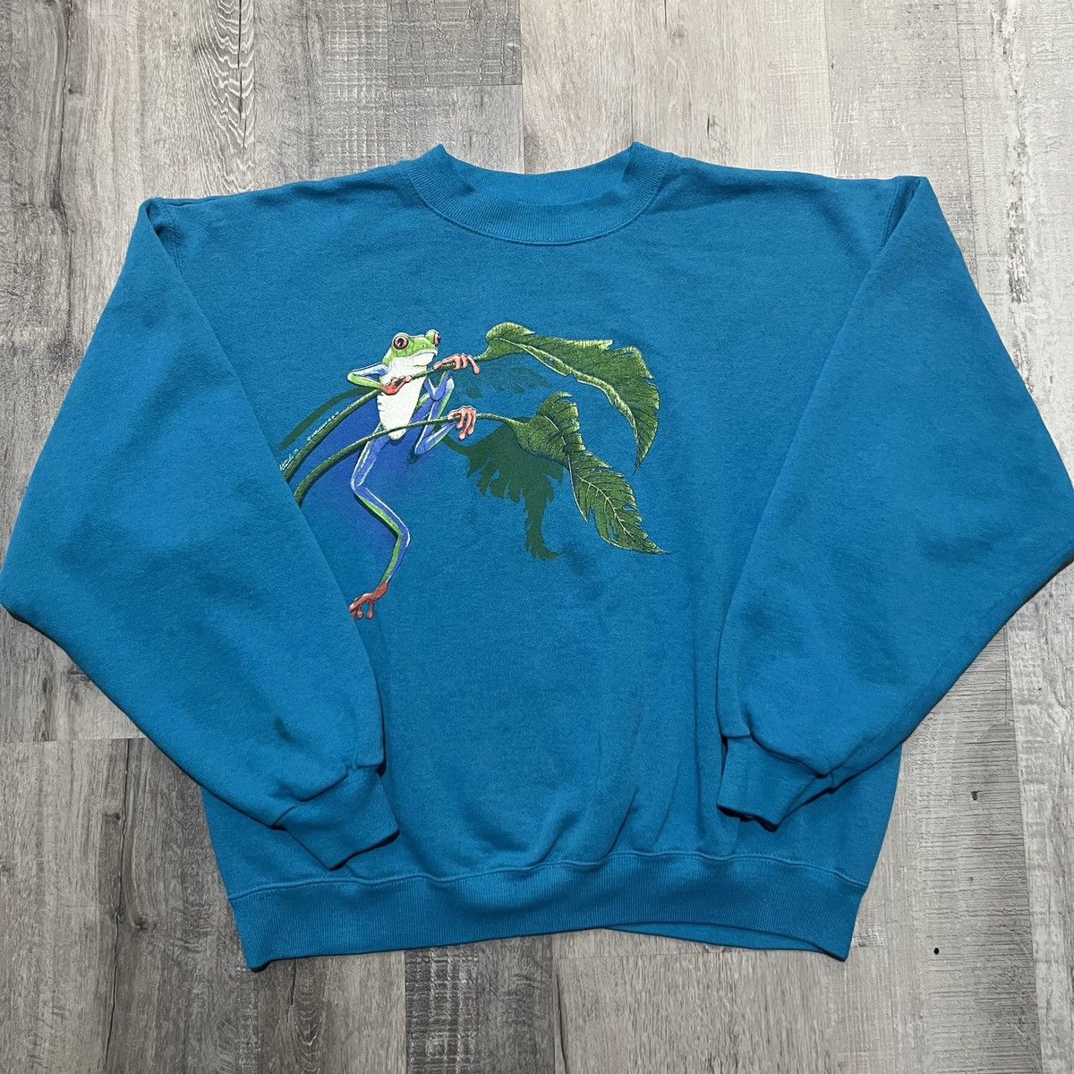 Hanes × Vintage Vintage Tree Frog 1991 Rainforest Art Animal Sweatshirt Size US XL / EU 56 / 4 - 1 Thumbnail