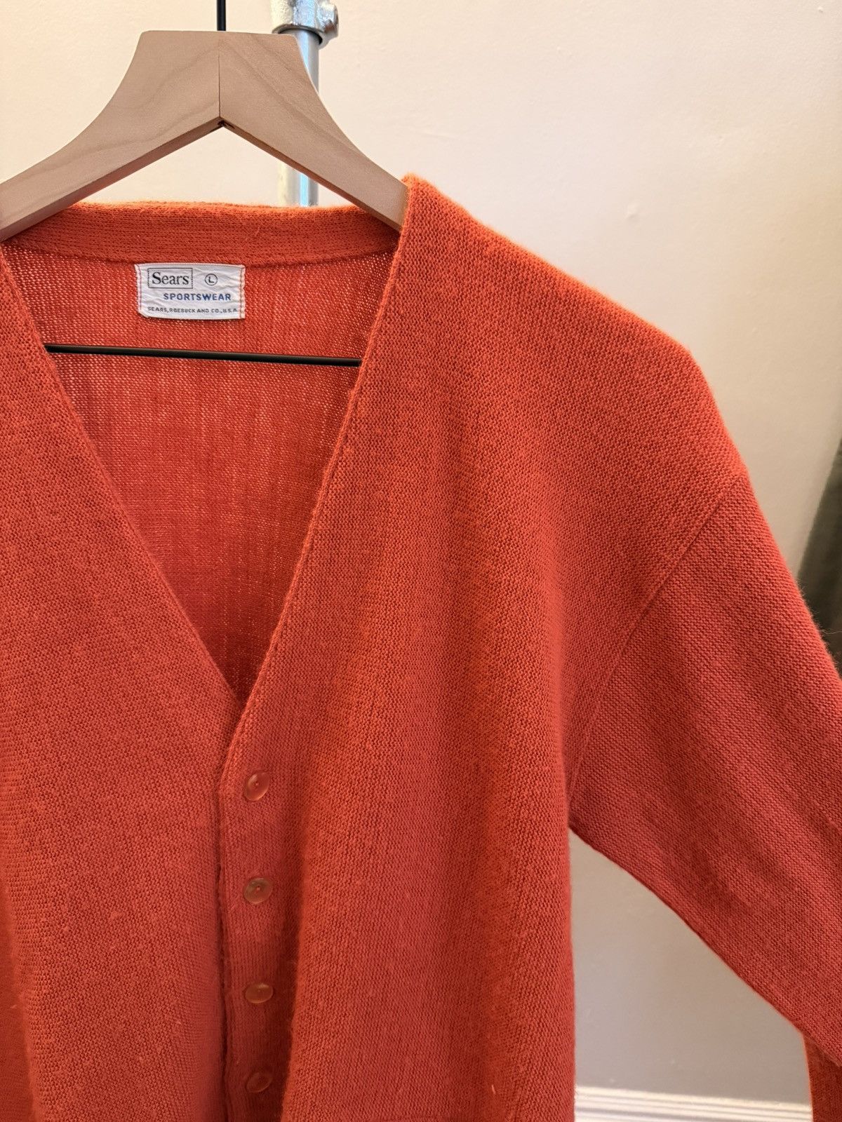 Sears Vintage Orange Sears Cardigan Size US L / EU 52-54 / 3 - 1 Thumbnail