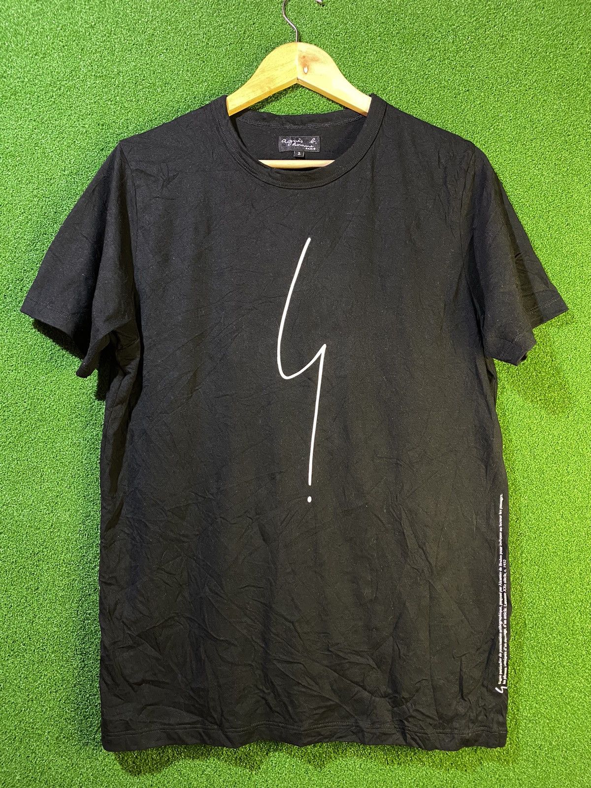 image of Agnes B Black Tshirt, Men's (Size Medium)