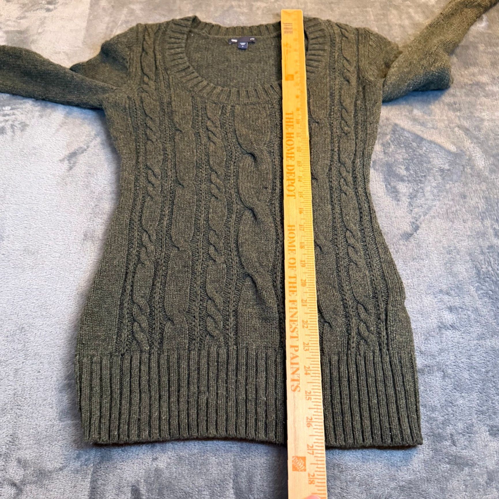 Gap GAP Cable Knit Sweater Olive Green Scoop Neck Long Sleeve Women Small Size S / US 4 / IT 40 - 6 Thumbnail
