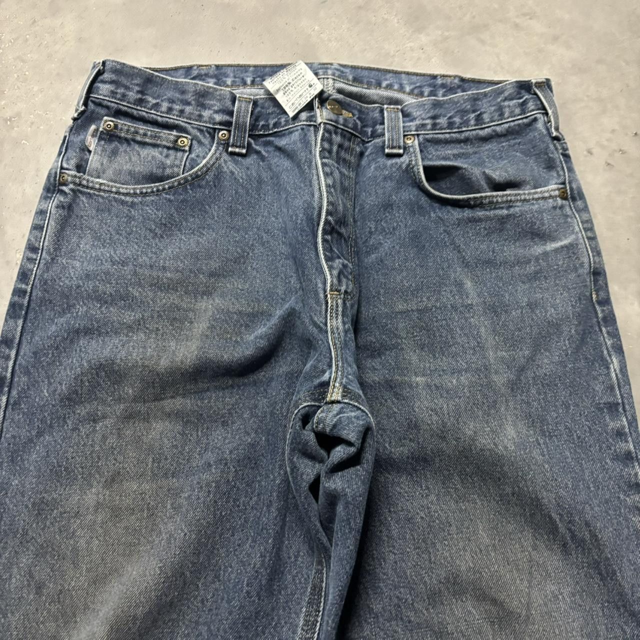 Carhartt × Vintage Crazy Vintage Y2K/2000s Baggy Dark Wash Carhartt Skater Denim Jeans! Size US 36 / EU 52 - 5 Thumbnail