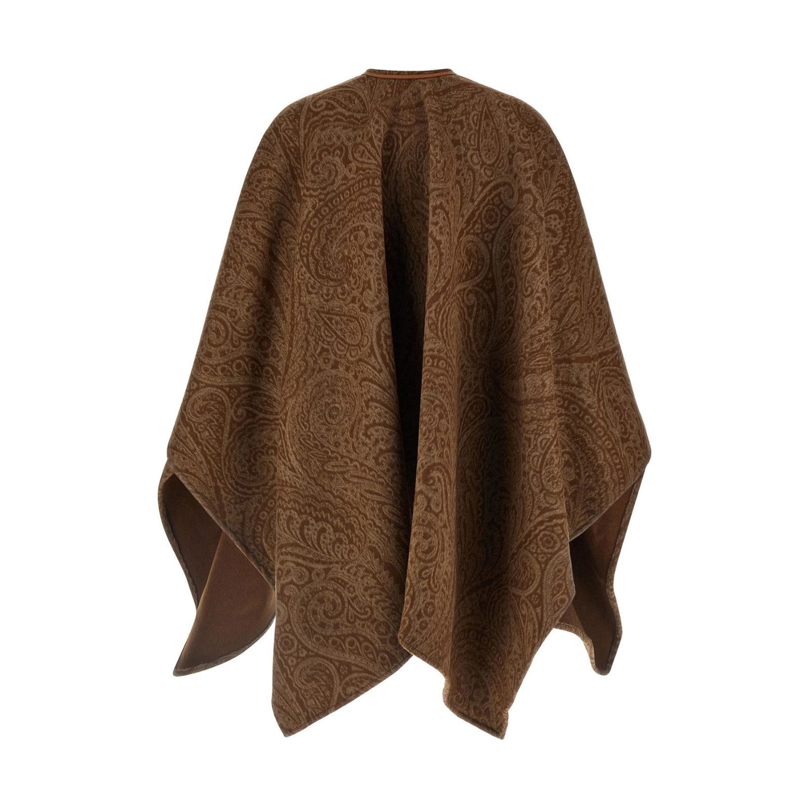 Etro ETRO Brown Wool Cape Size ONE SIZE - 2 Thumbnail