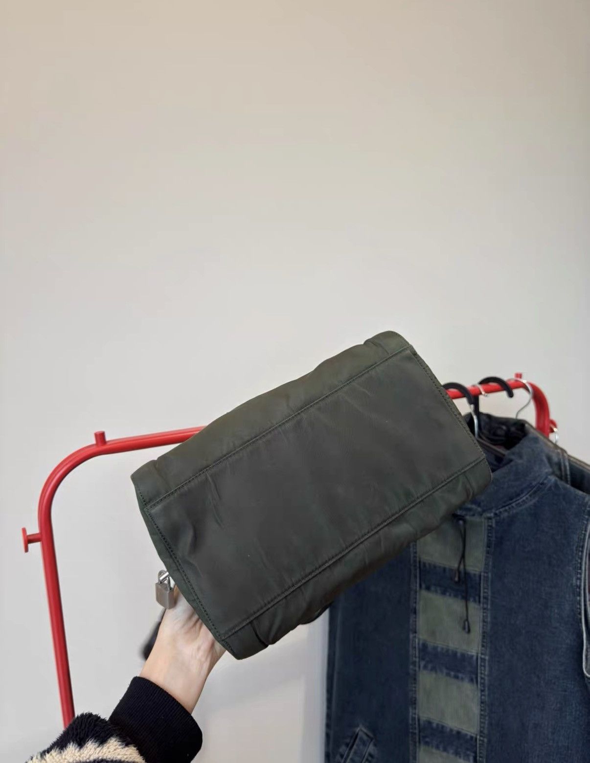 Prada Prada Vintage Retro Army Green Mini Boston Handbag J36 Size ONE SIZE - 5 Thumbnail